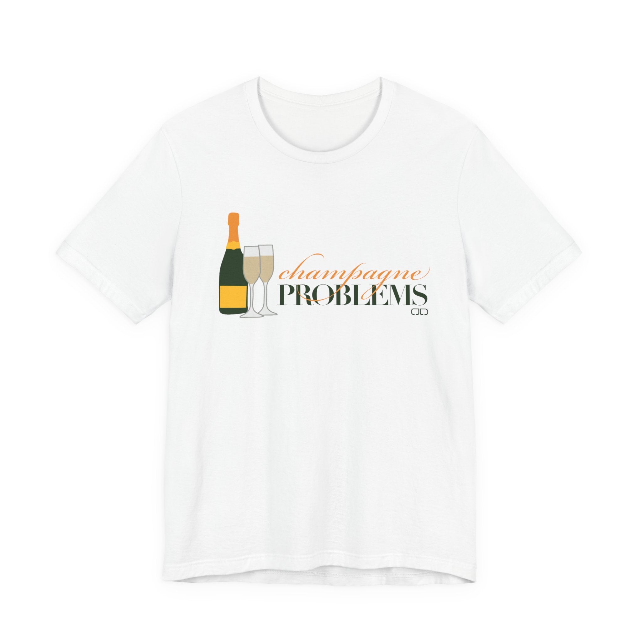 Champagne Problems Tee — Graphic Wine Bottle & Glasses Shirt