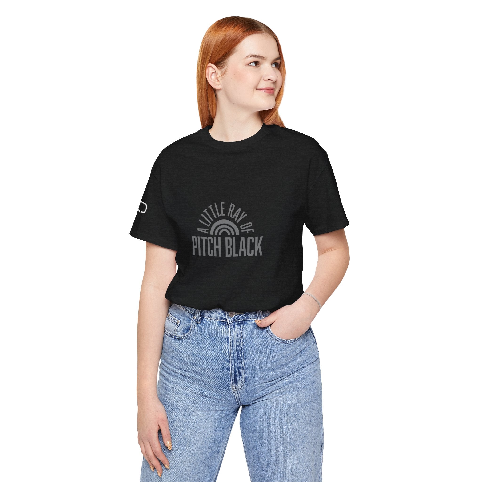 A Little Ray of Pitch Black Tee, Unisex Shirt, Gift for All Occasions, Casual Wear, Statement Tee, Unique Graphic T-Shirt