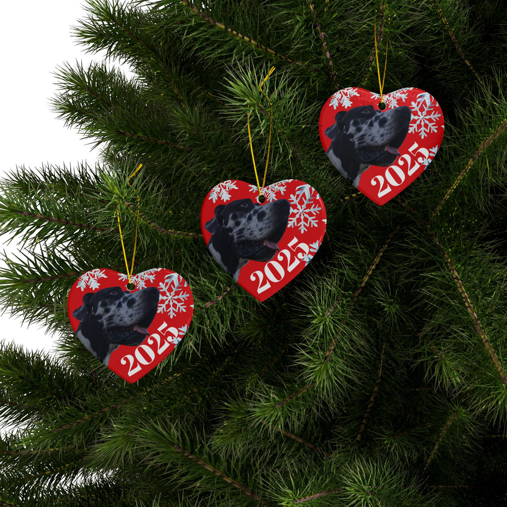 Personalized 2025 Dog Christmas Ceramic Ornaments | , Unique Holiday Gift, Pet Lover Keepsake, Customizable Holiday Ornament