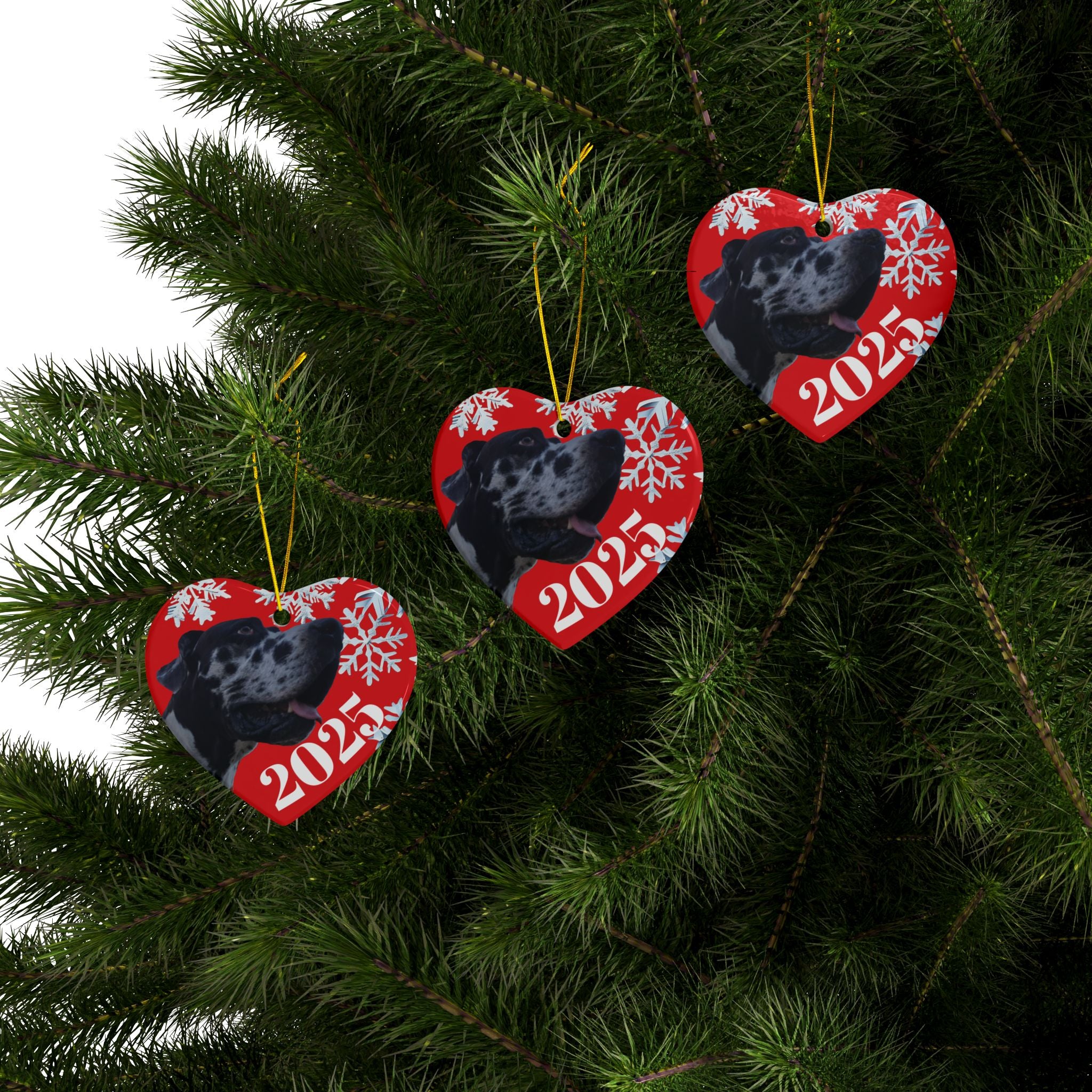 Personalized 2025 Dog Christmas Ceramic Ornaments | , Unique Holiday Gift, Pet Lover Keepsake, Customizable Holiday Ornament
