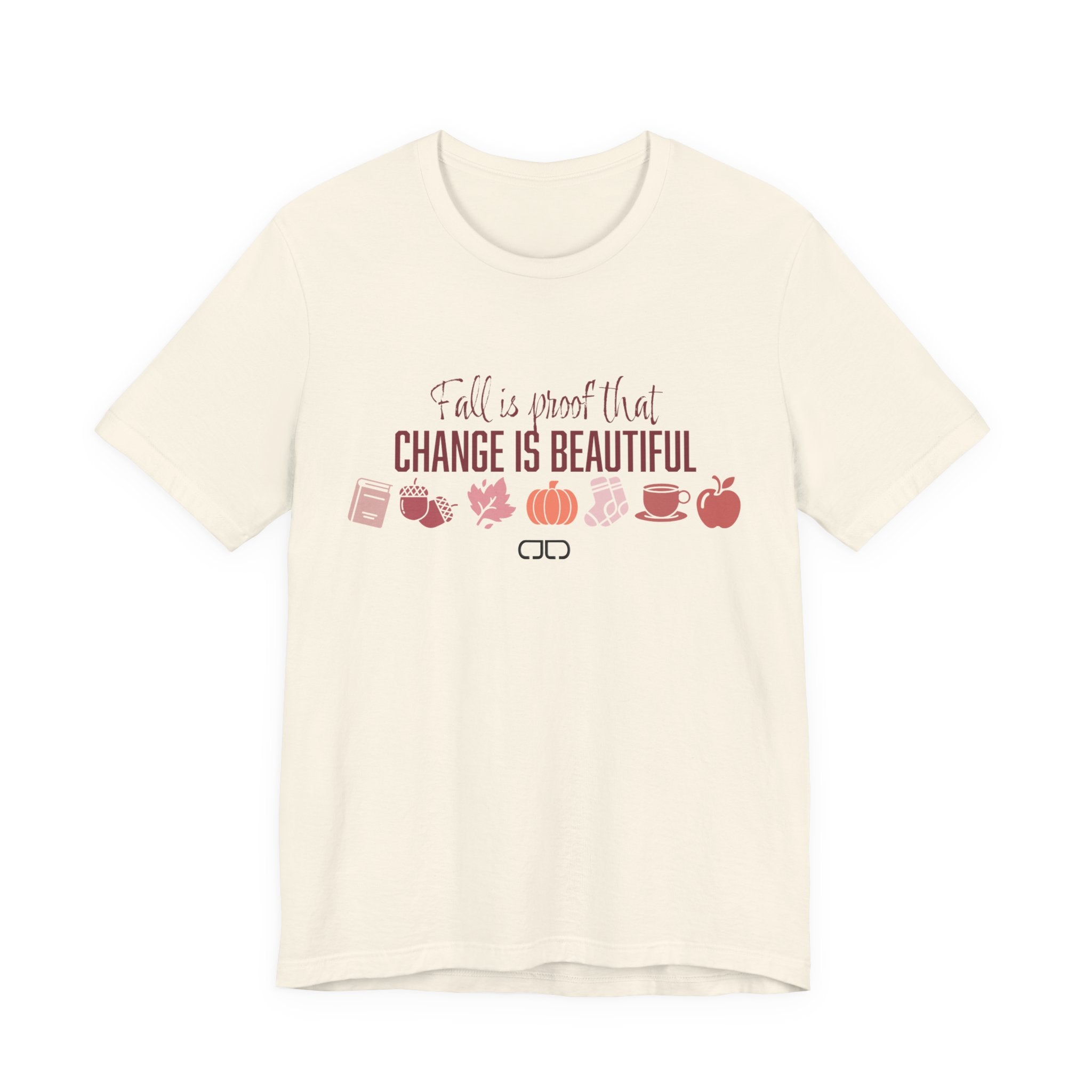 Fall Is Proof That Change Is Beautiful Tee — Autumn Leaves, Pumpkin & Cozy Icons Shirt