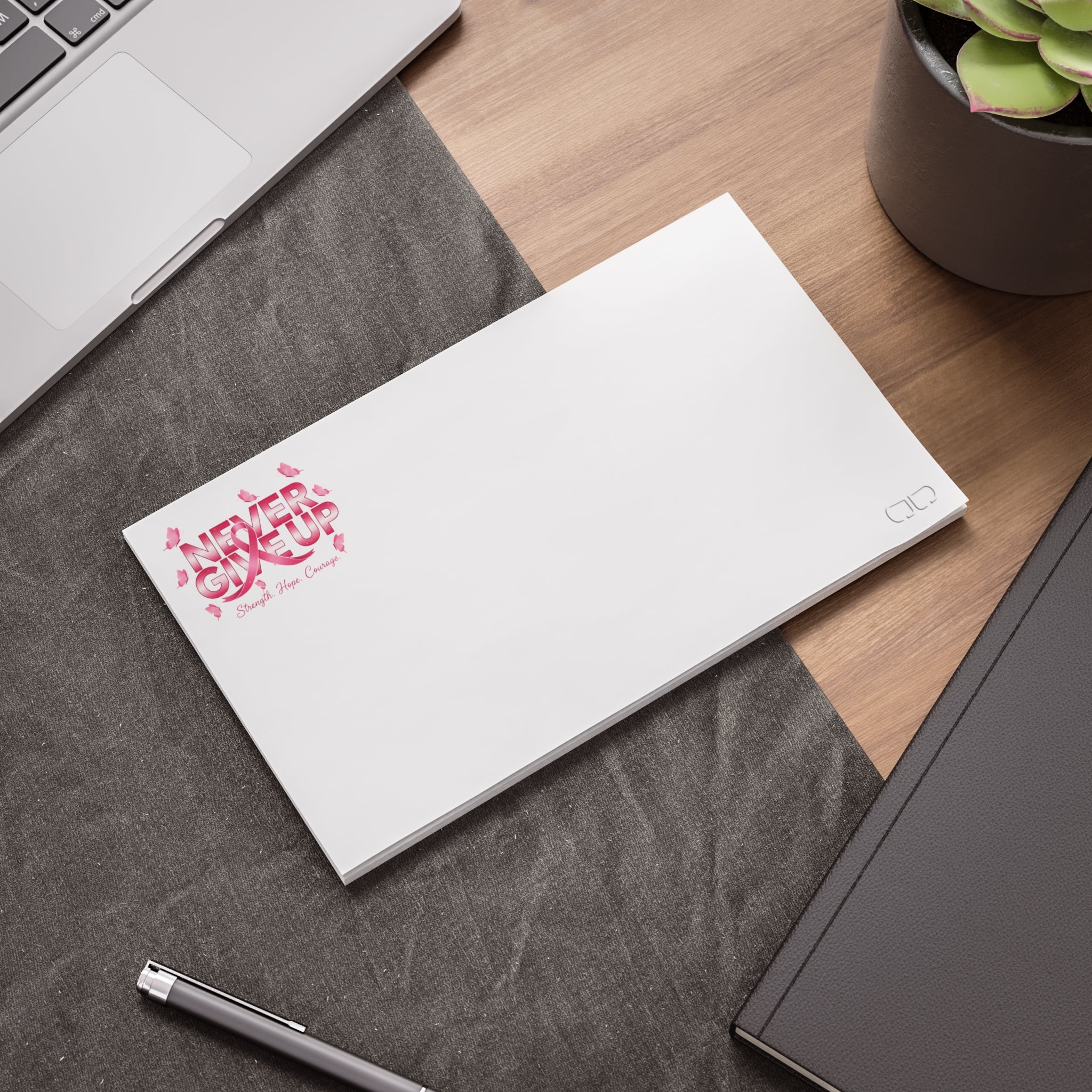Never Give Up! Chic Pink Floral Post-it® Note Pads for Home or Office, Sticky Notes for Planners, Gifts for Her, Organization Essentials, CuteStationery