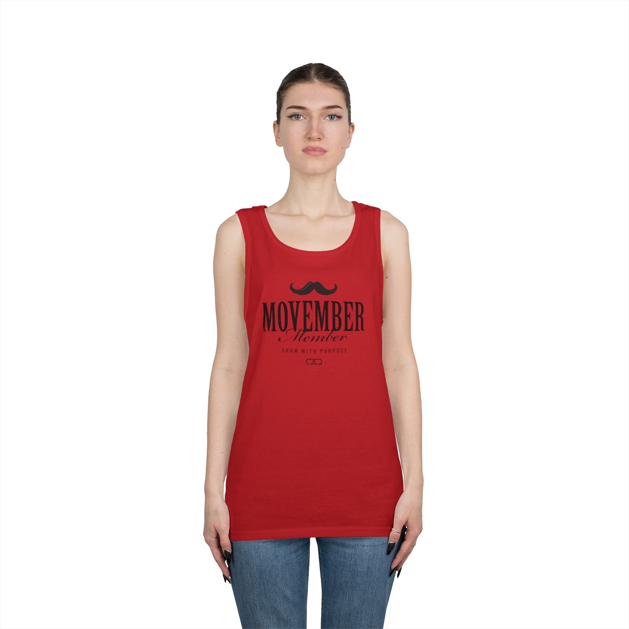 Movember Heavy Cotton Tank Top | Men's Mustache Awareness, Gift for Movember Participants, Casual Wear, Fundraising Event, [...]