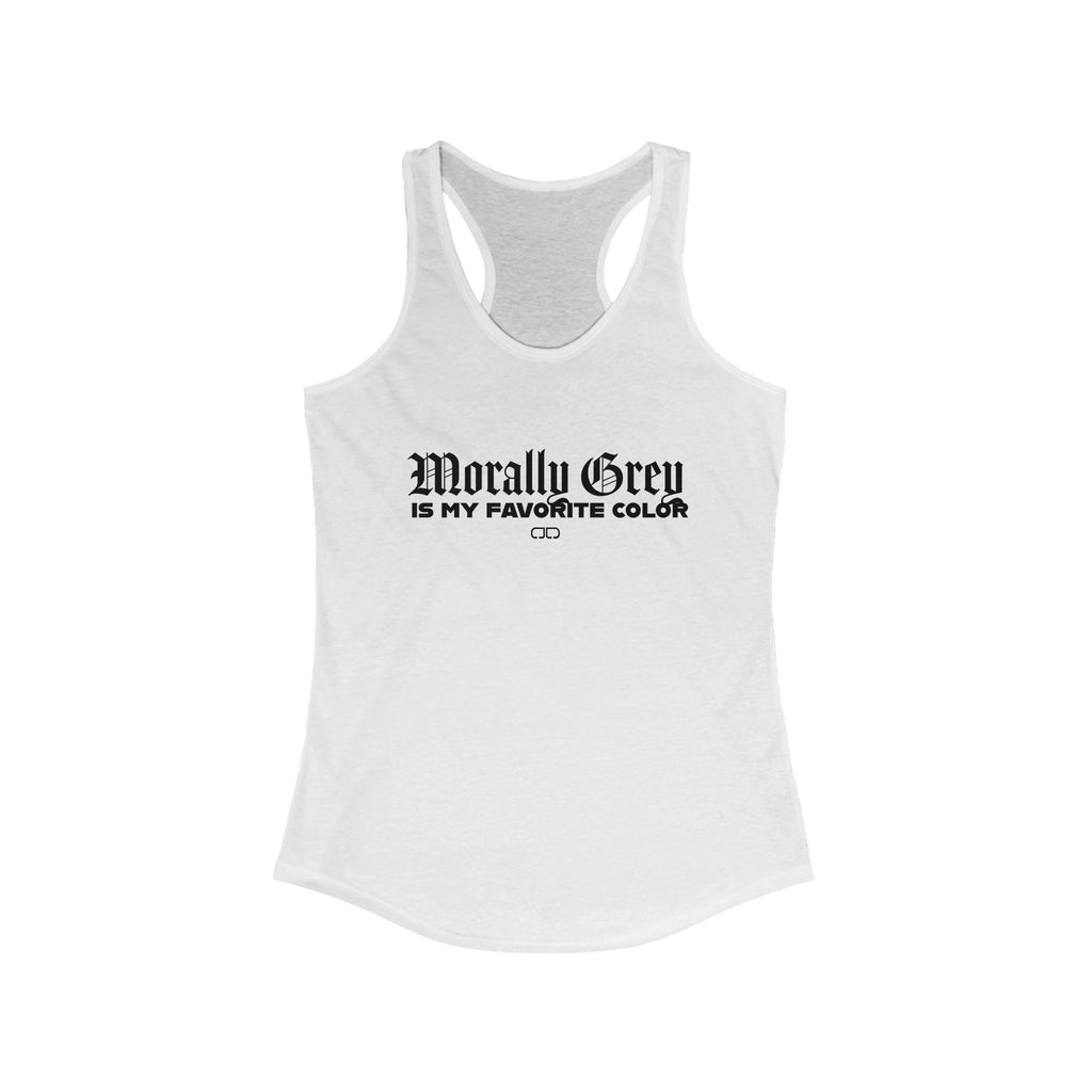 Morally Grey Women's Racerback Tank - Ideal for Casual Outings, Workouts, Gifts, and Everyday Wear