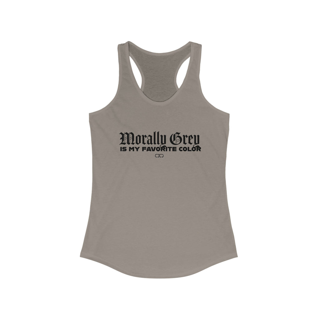 Morally Grey Women's Racerback Tank - Ideal for Casual Outings, Workouts, Gifts, and Everyday Wear