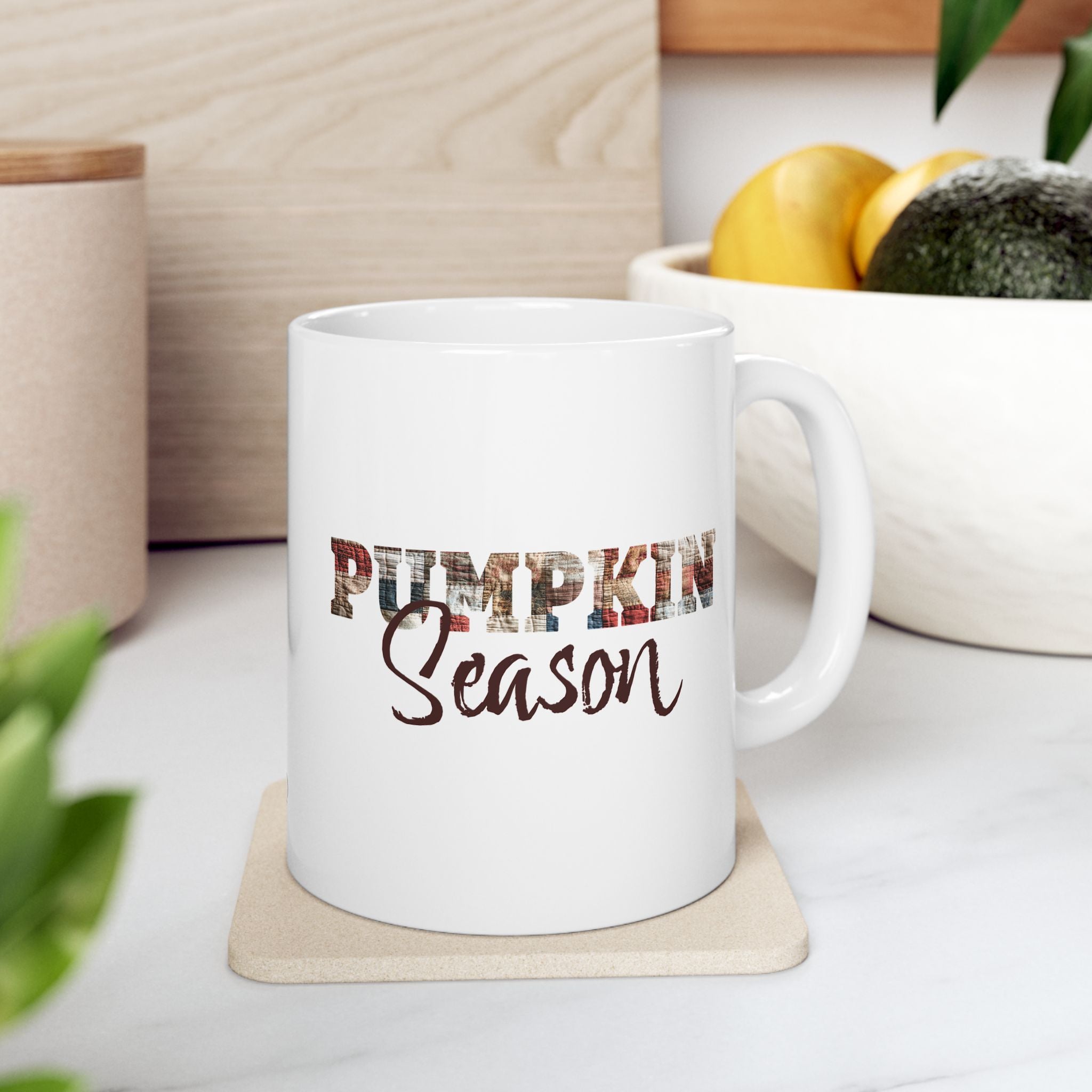 Autumn Pumpkin Season Mug, Cozy Fall Coffee Cup, Thanksgiving Gift, Personalized Ceramic Drinkware, Seasonal Holiday Accessory