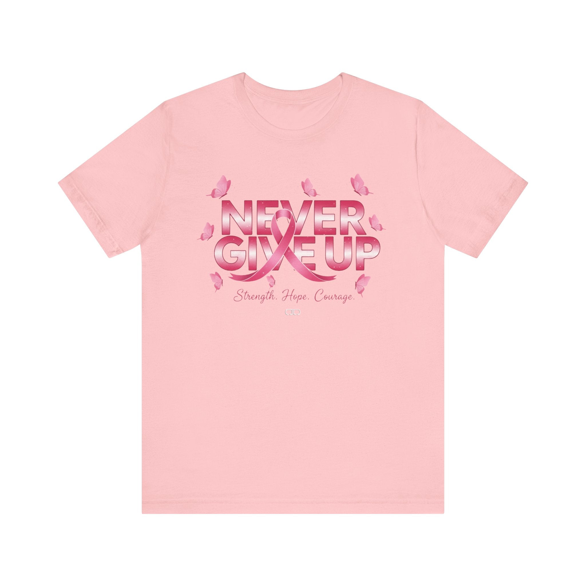 Never Give Up Inspirational Cancer Awareness Tee, Unisex Jersey Tee,  Gift for Survivors, Support Community T-Shirt