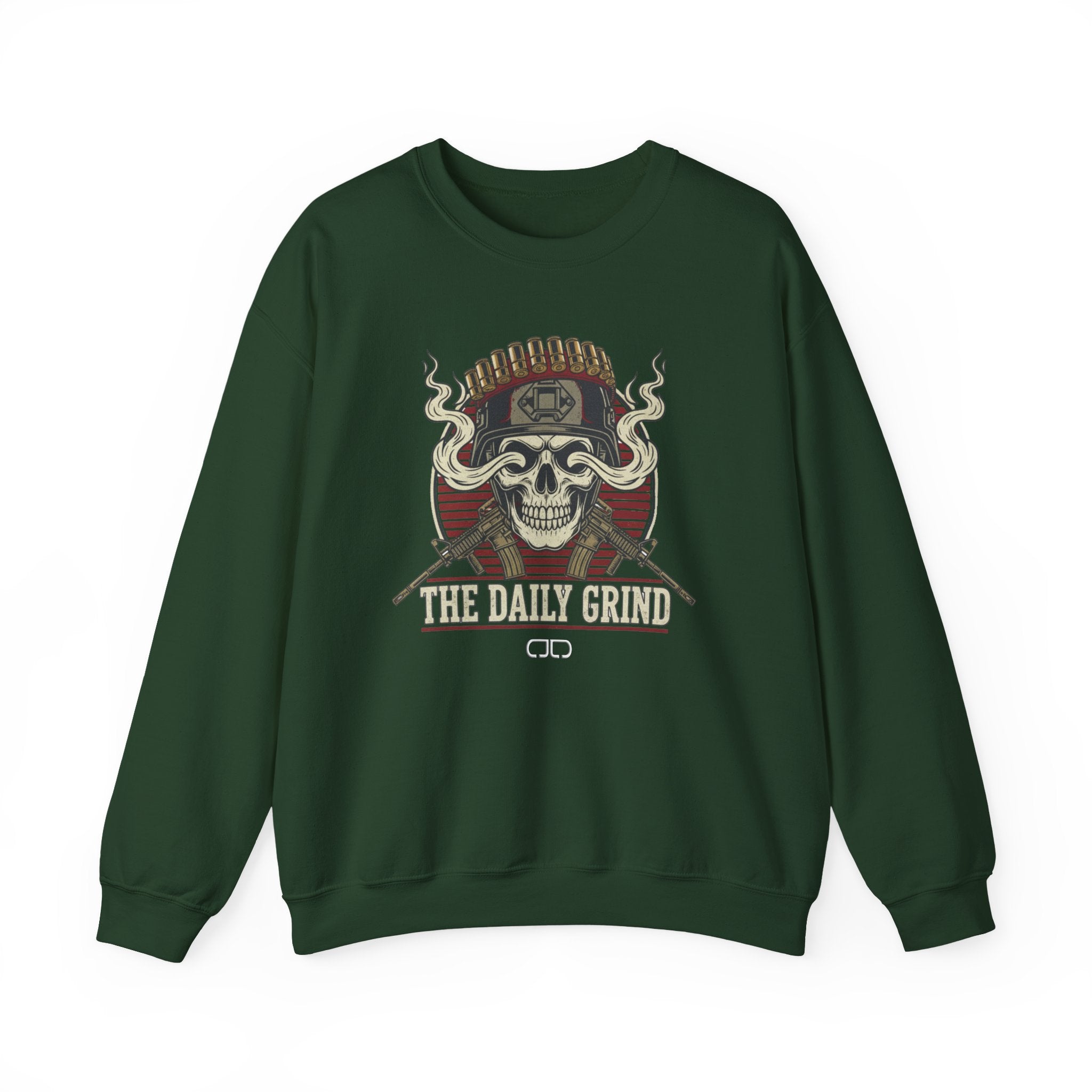 'The Daily Grind' Skull & Coffee Vintage Graphic Sweatshirt
