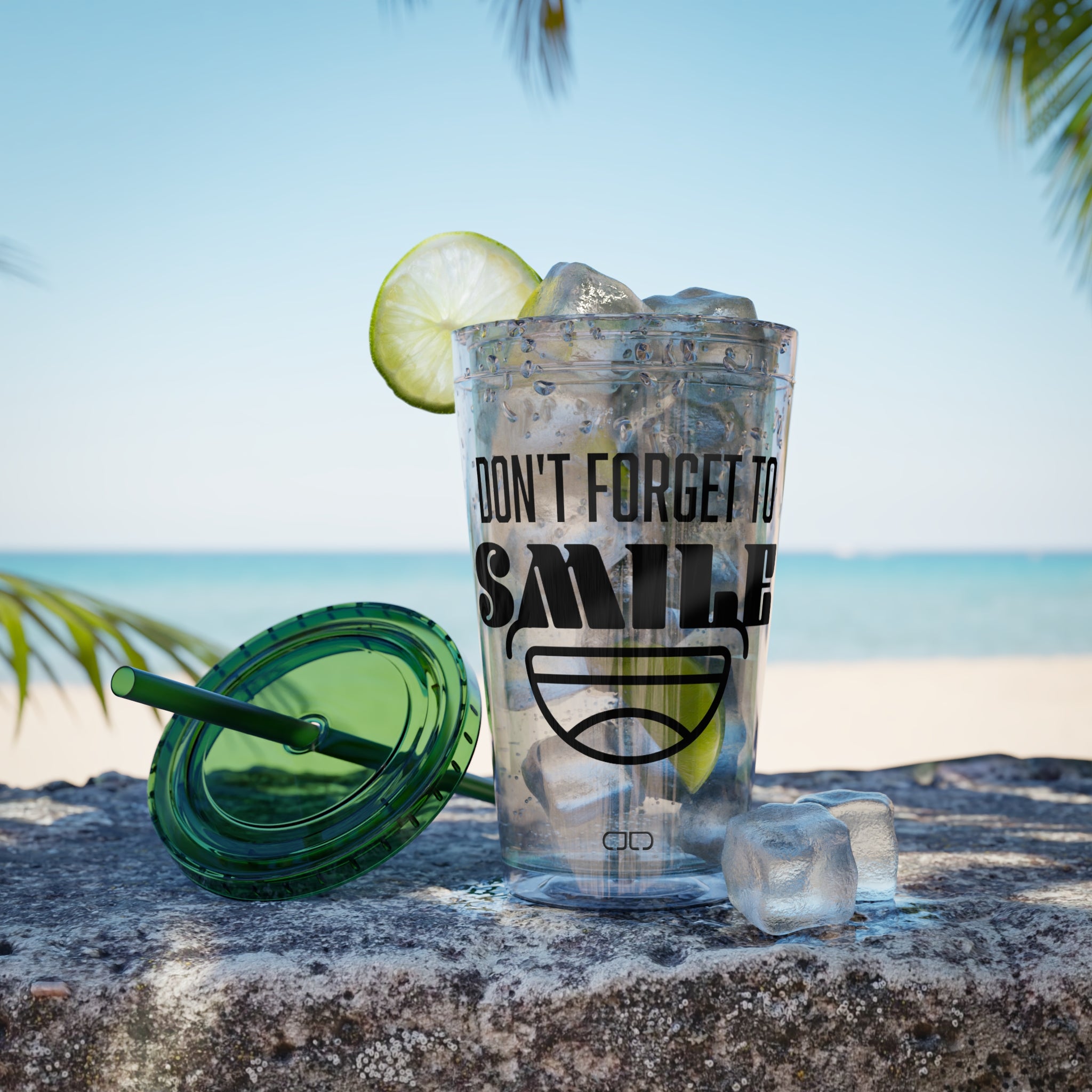 Don't Forget to Smile - Fun Travel Mug, Motivational Drinkware, Summer Beach Cup, Gift for Friends, [...]