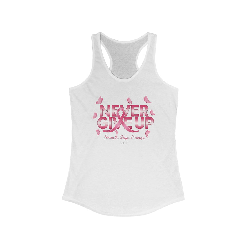 Never Give Up Inspirational Breast Cancer Awareness Tanktop