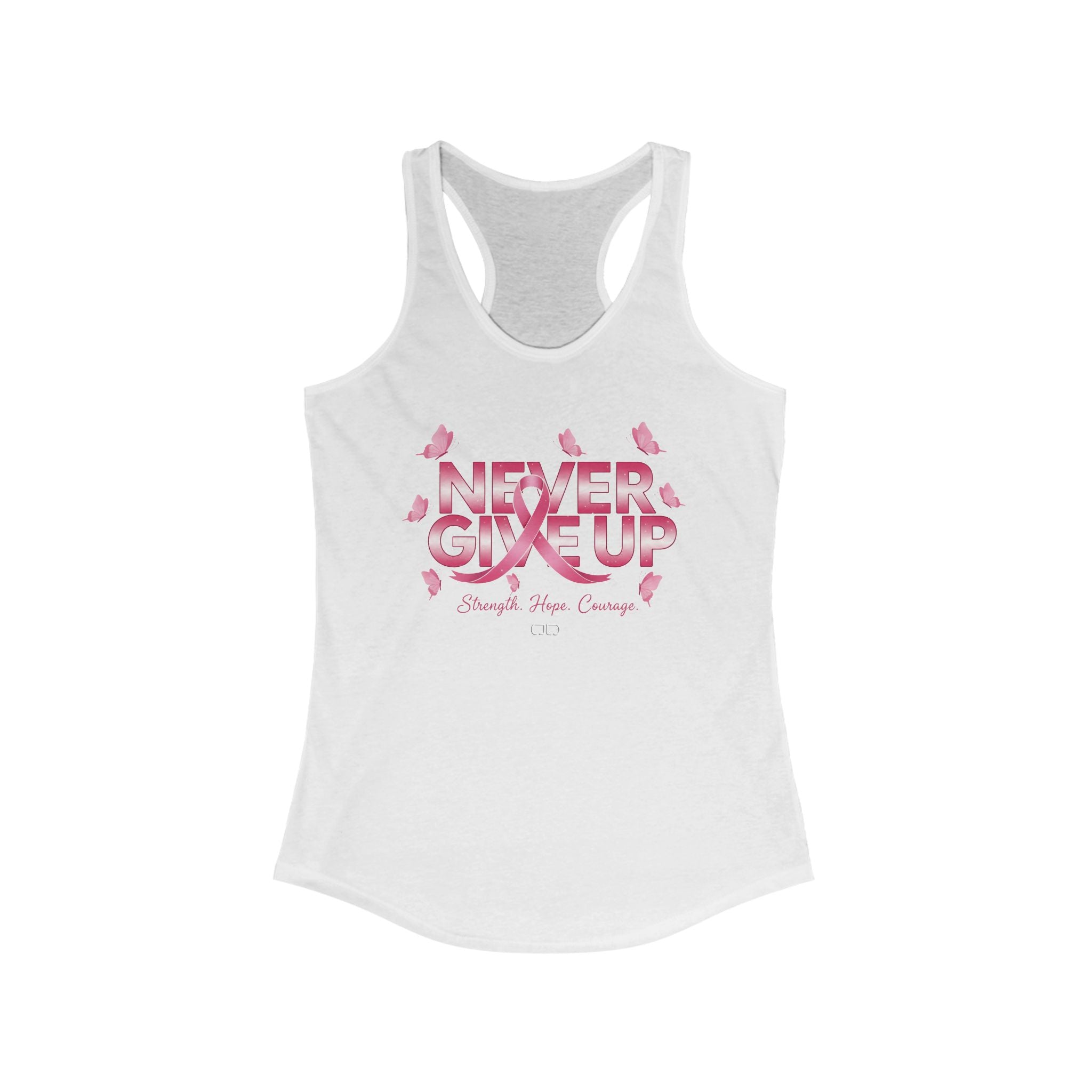 Never Give Up Inspirational Breast Cancer Awareness Tanktop