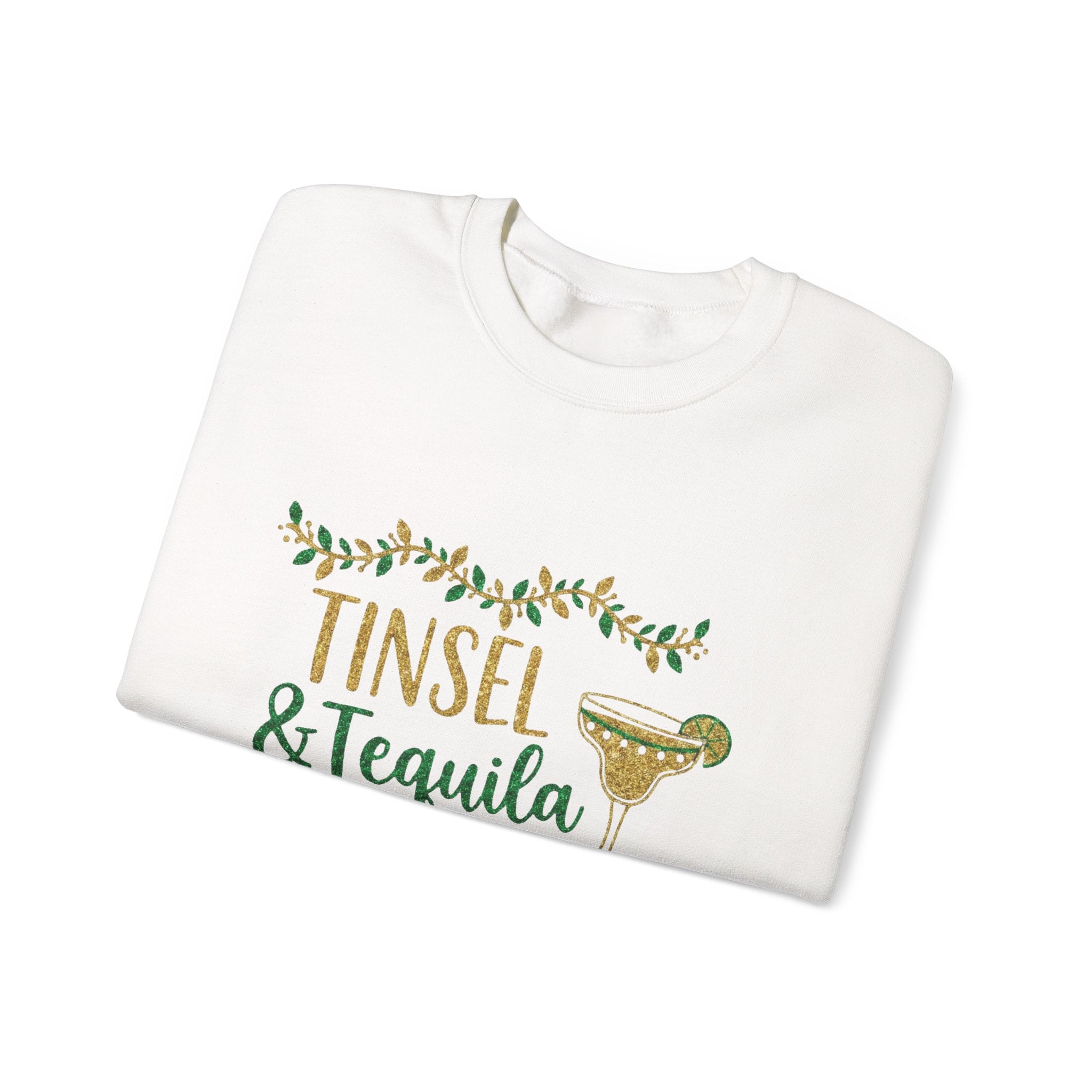 Tinsel & Tequila Holiday Sweatshirt — Festive Margarita Christmas Crewneck