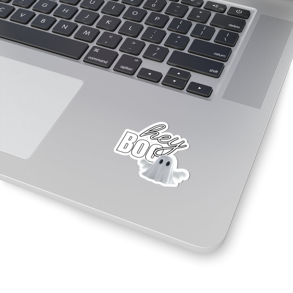 Hey Boo Ghost Kiss-Cut Stickers | Halloween Decor, Party Favors, Laptop Stickers, Fun Gifts, Spooky Accessories