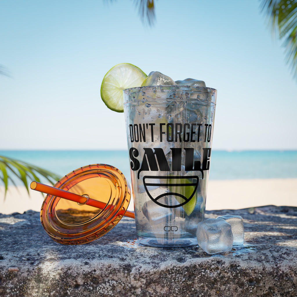 Don't Forget to Smile - Fun Travel Mug, Motivational Drinkware, Summer Beach Cup, Gift for Friends, [...]