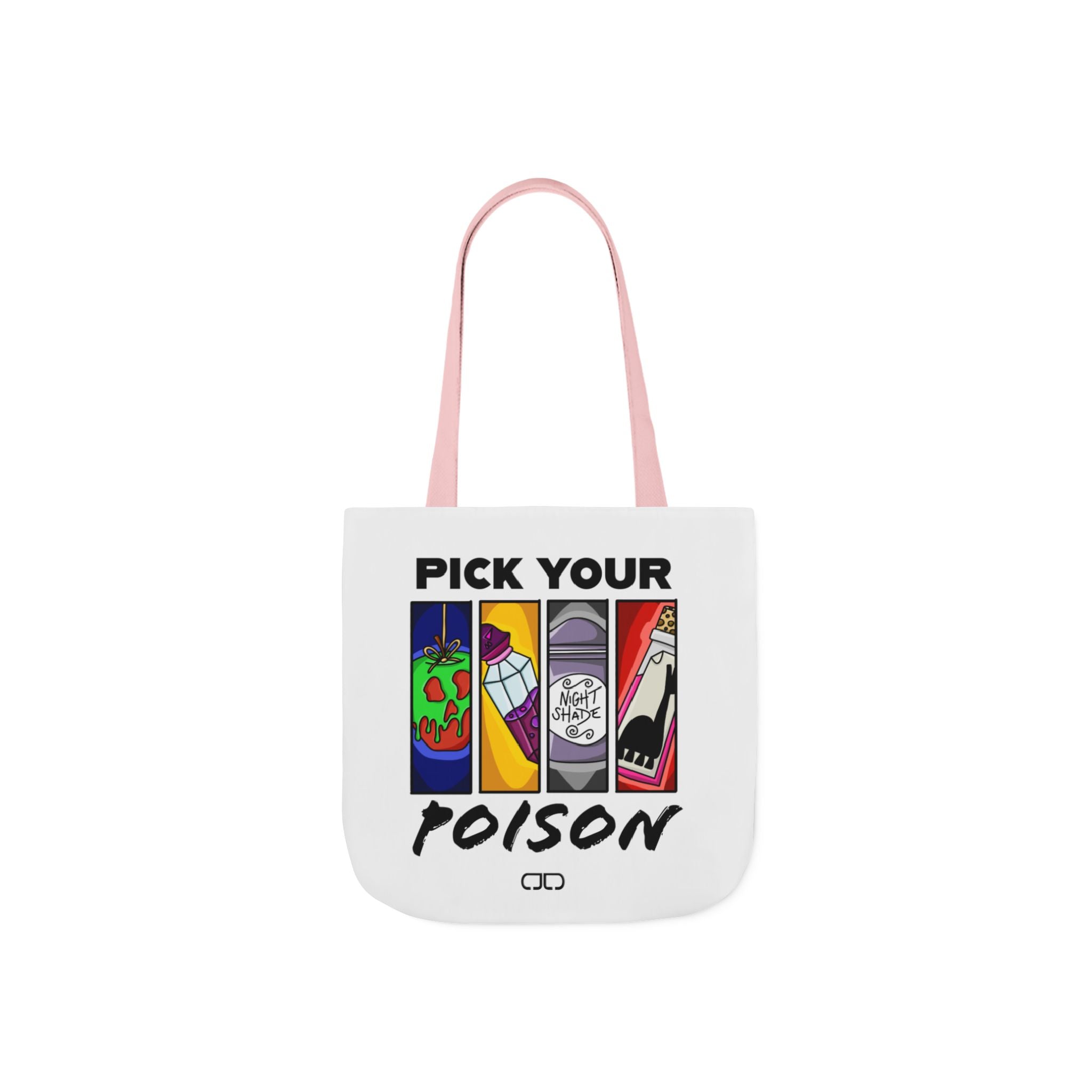 Pick Your Poison Tote Bag, Colorful Canvas Shopper, Fun Bag for Parties, Gifts for Friends, Reusable Grocery Tote