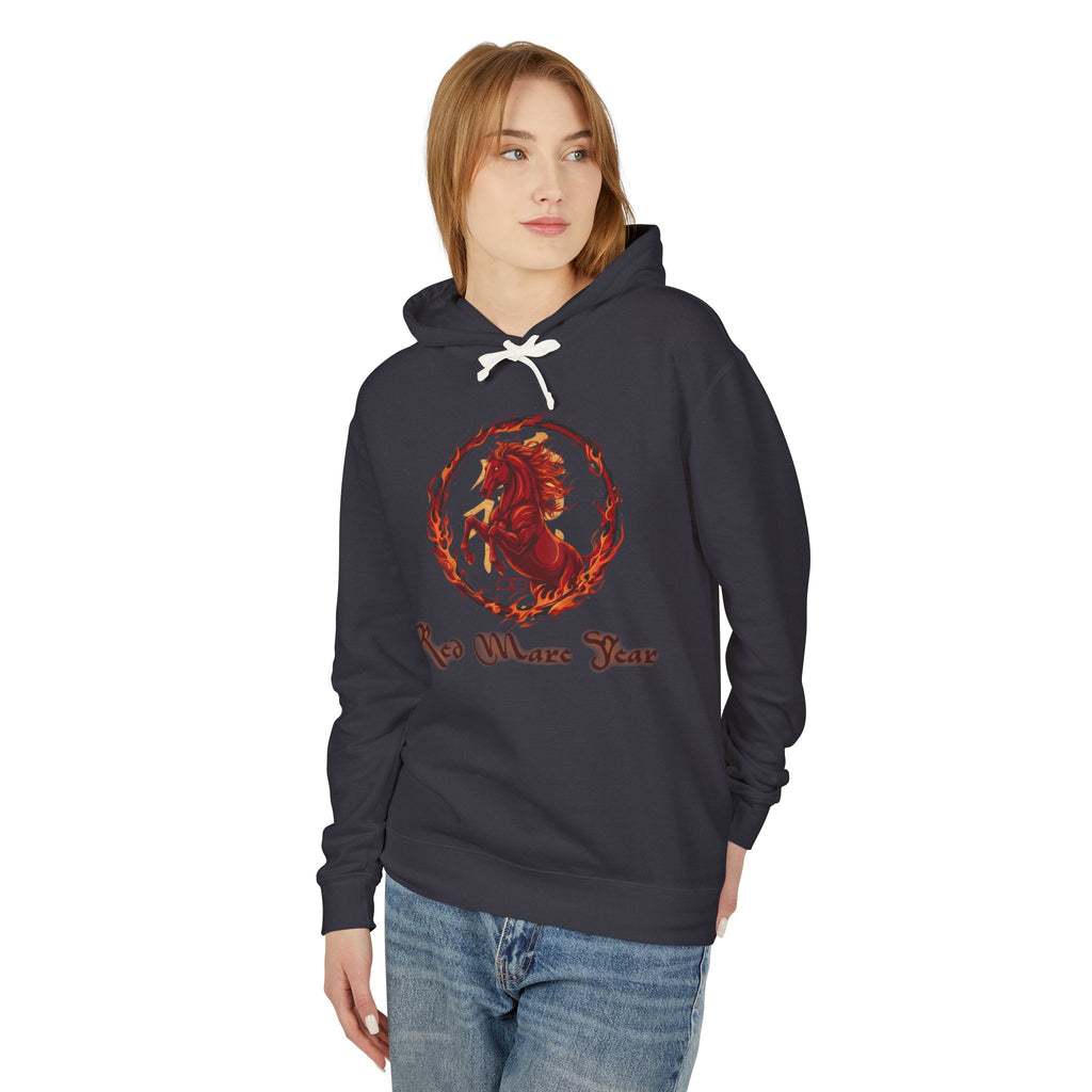 Red Mare Year Hoodie — Year of the Horse Graphic Hooded Sweatshirt