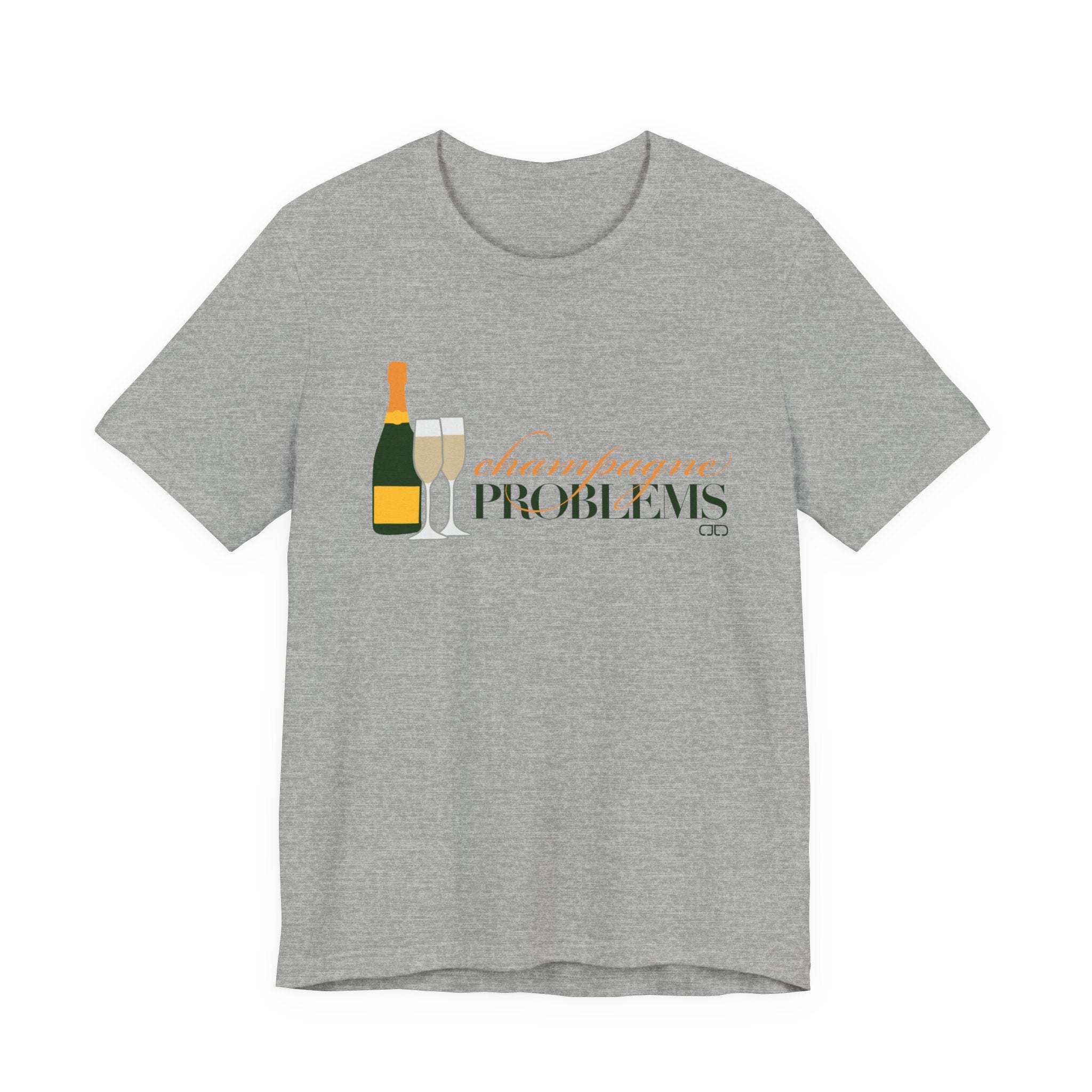 Champagne Problems Tee — Graphic Wine Bottle & Glasses Shirt