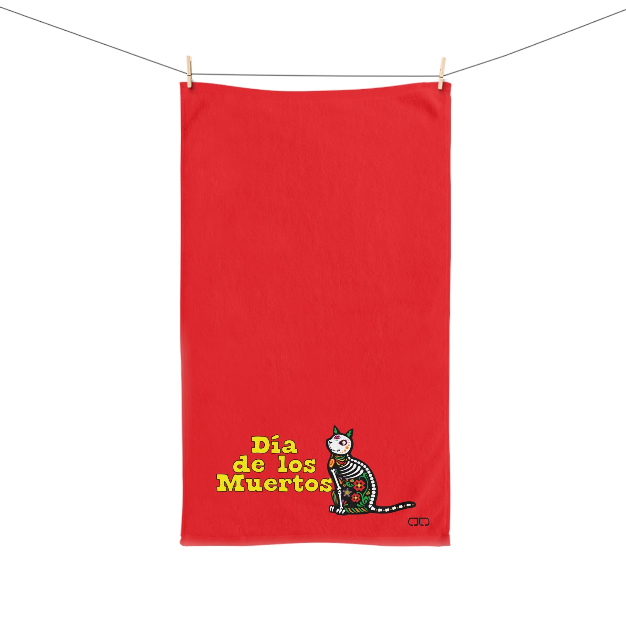 Dia de Los Muertos Hand Towel, Colorful Mexican Decor, Cat Design Kitchen Towel, Holiday Gift, Festive Home Accessory