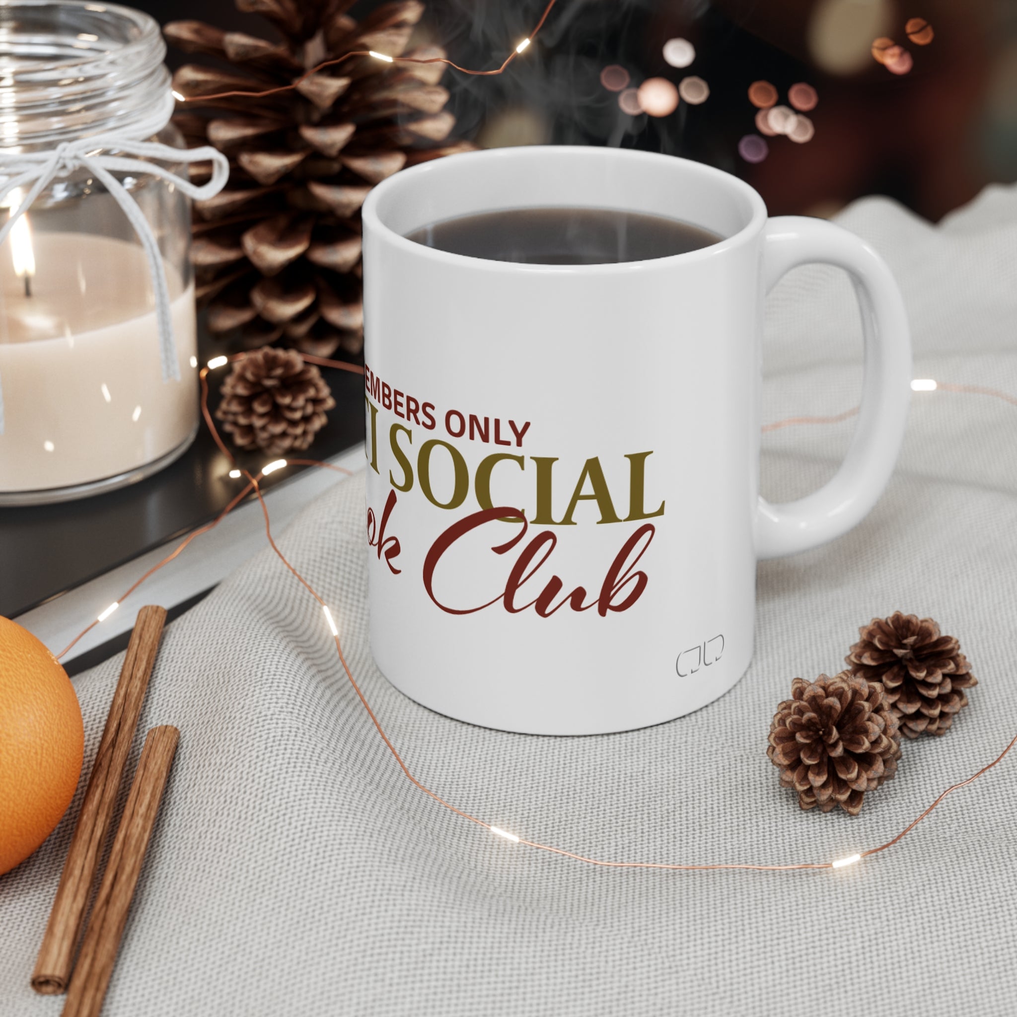 Book Club Mug with Floral Design, Anti-Social Book Club Gift, Coffee Cup for Readers, Literary Decor, Personalized Tea Mug