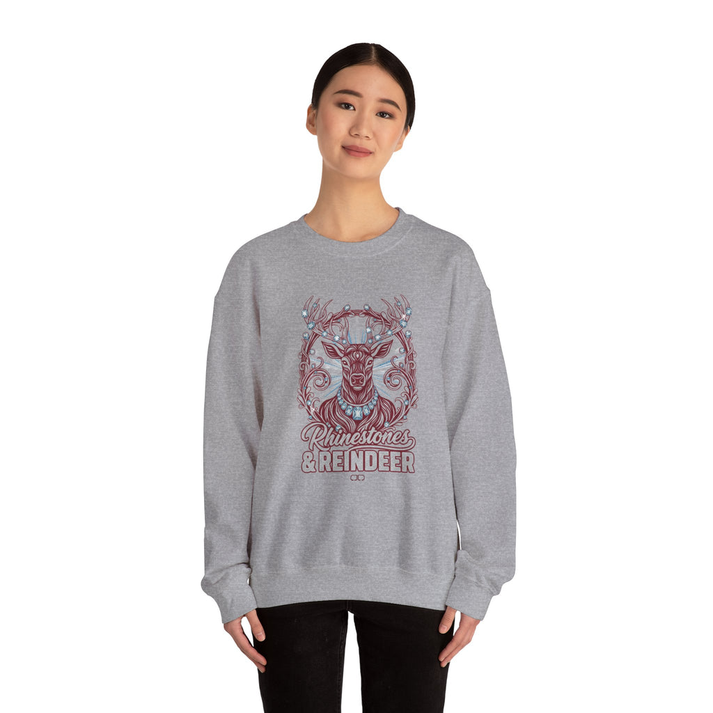 Rhinestones & Reindeer Crewneck Sweatshirt
