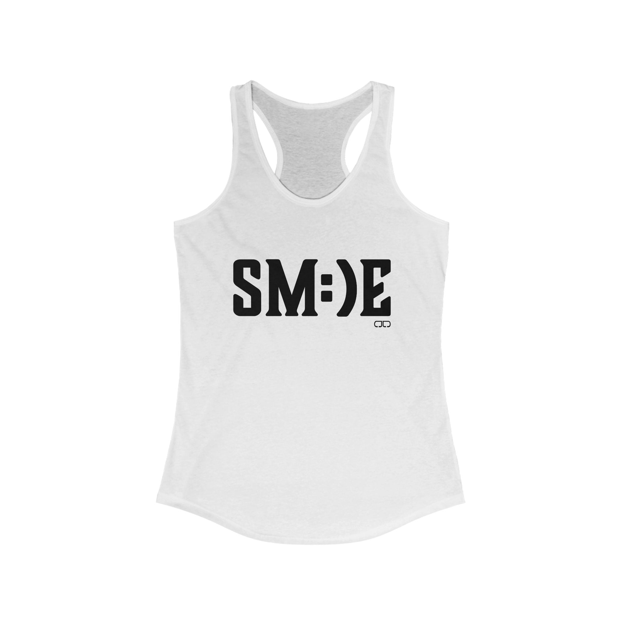 Smiley Face Women's Racerback Tank | Summer Fitness Top, Casual Wear, Motivational Gym Shirt, Gift for Her, Cute Workout Apparel