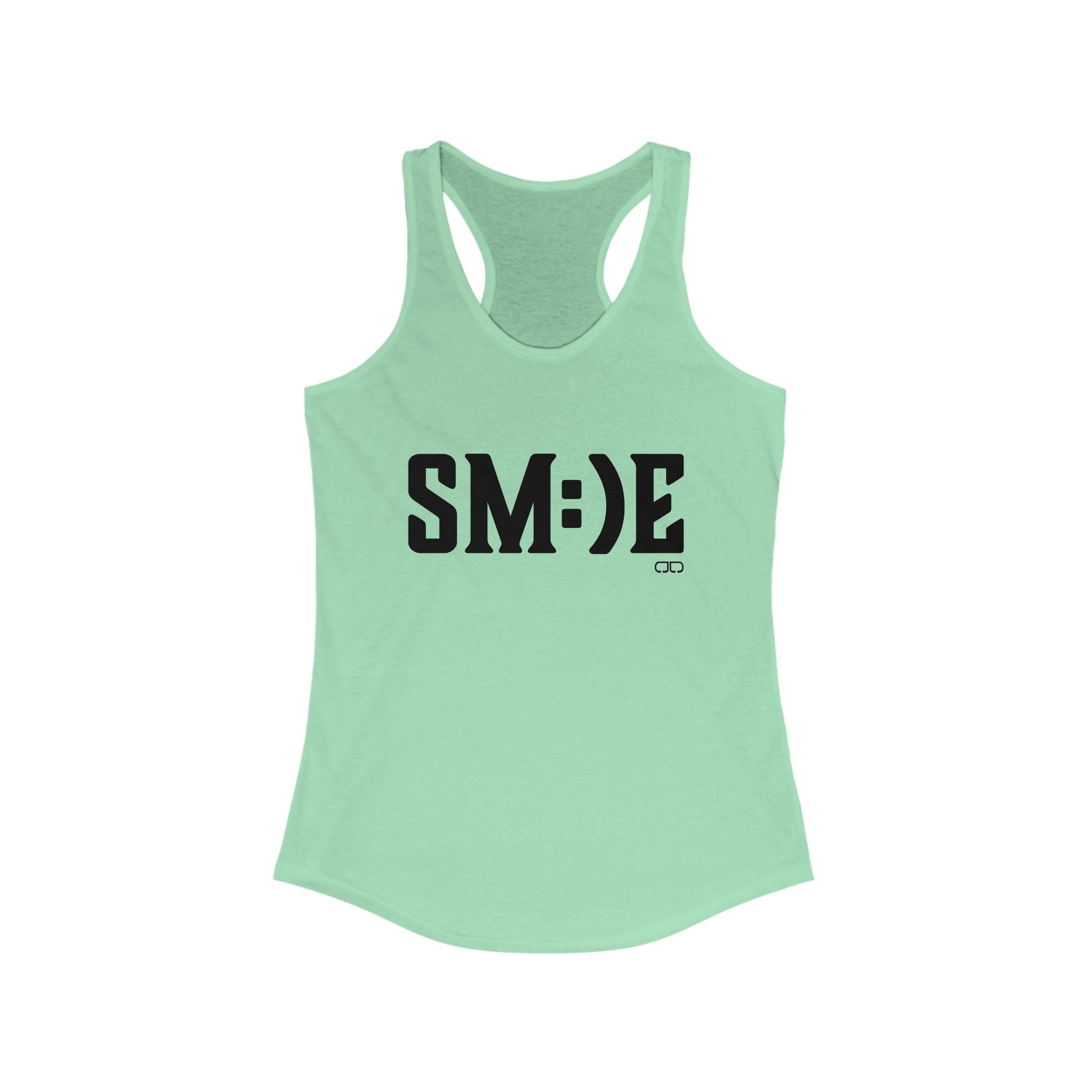 Smiley Face Women's Racerback Tank | Summer Fitness Top, Casual Wear, Motivational Gym Shirt, Gift for Her, Cute Workout Apparel