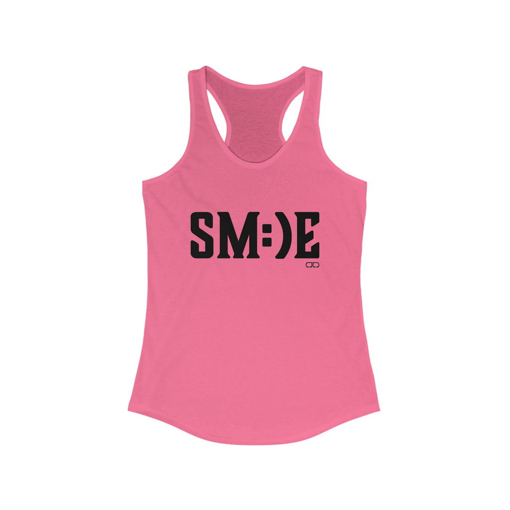 Smiley Face Women's Racerback Tank | Summer Fitness Top, Casual Wear, Motivational Gym Shirt, Gift for Her, Cute Workout Apparel
