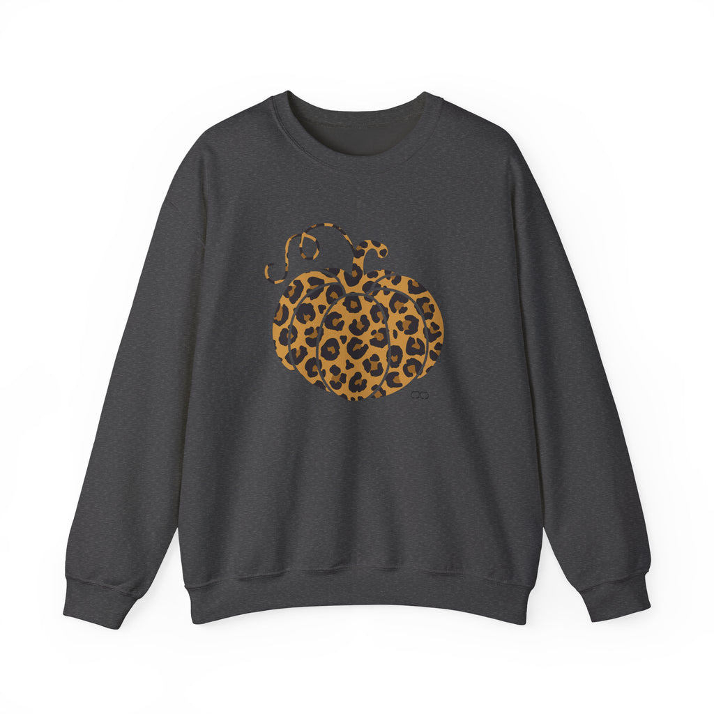 Animal Print Pumpkin Sweatshirt, Cozy Fall Crewneck, Halloween Apparel, Unisex Sweatshirt, Trendy Autumn Fashion, Gift for Her