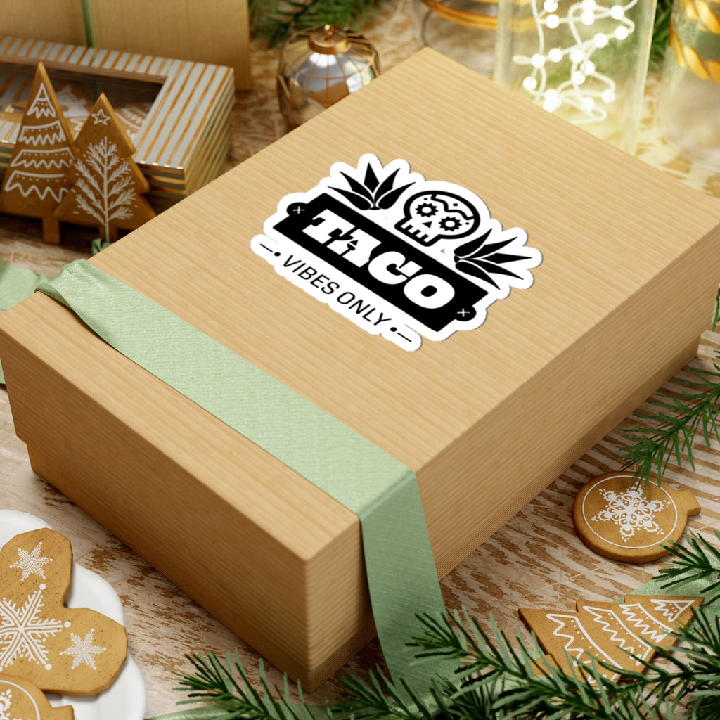 Taco Vibes Only Kiss-Cut Stickers - Fun, Playful Decals for Laptops, Water Bottles, Party Favors, Gifts, and Decor