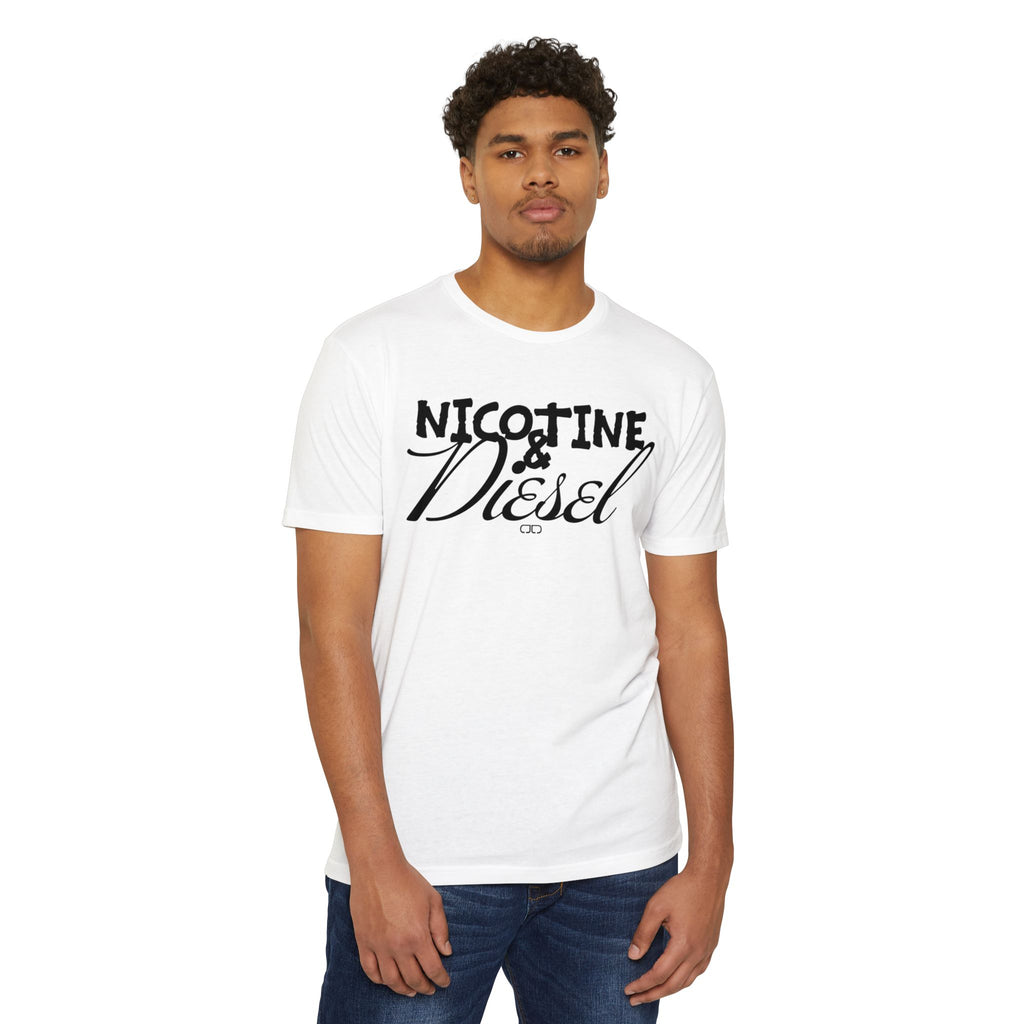 Unisex Nicotine & Diesel T-Shirt | Casual Streetwear, Gift for Smokers, Vintage-Inspired Tee, Relaxed Fit Apparel, Everyday Wear