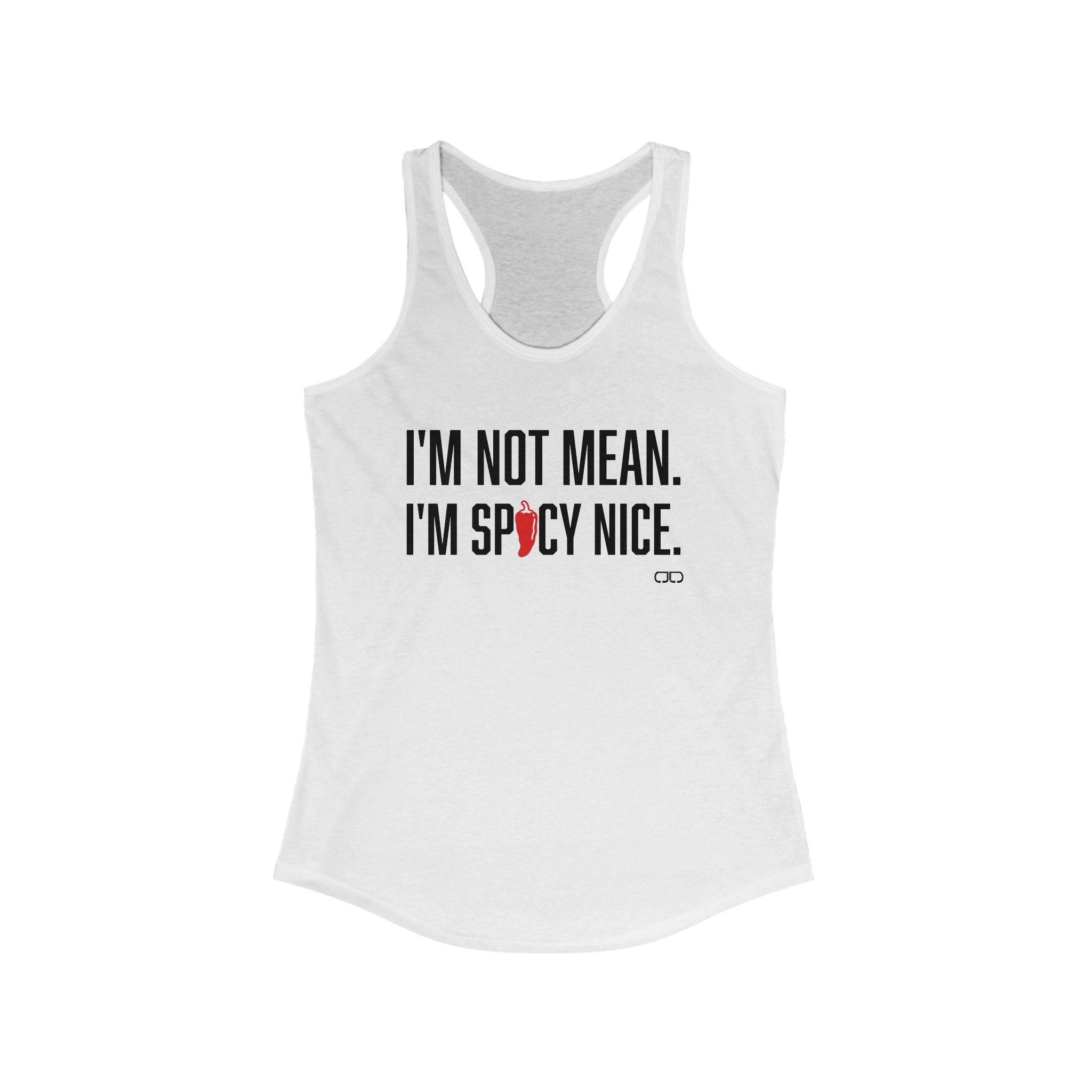 Spicy Nice Racerback Tank for Women, Funny Workout Top, Casual Summer Wear, Gift for Friends, Women's Fitness Apparel