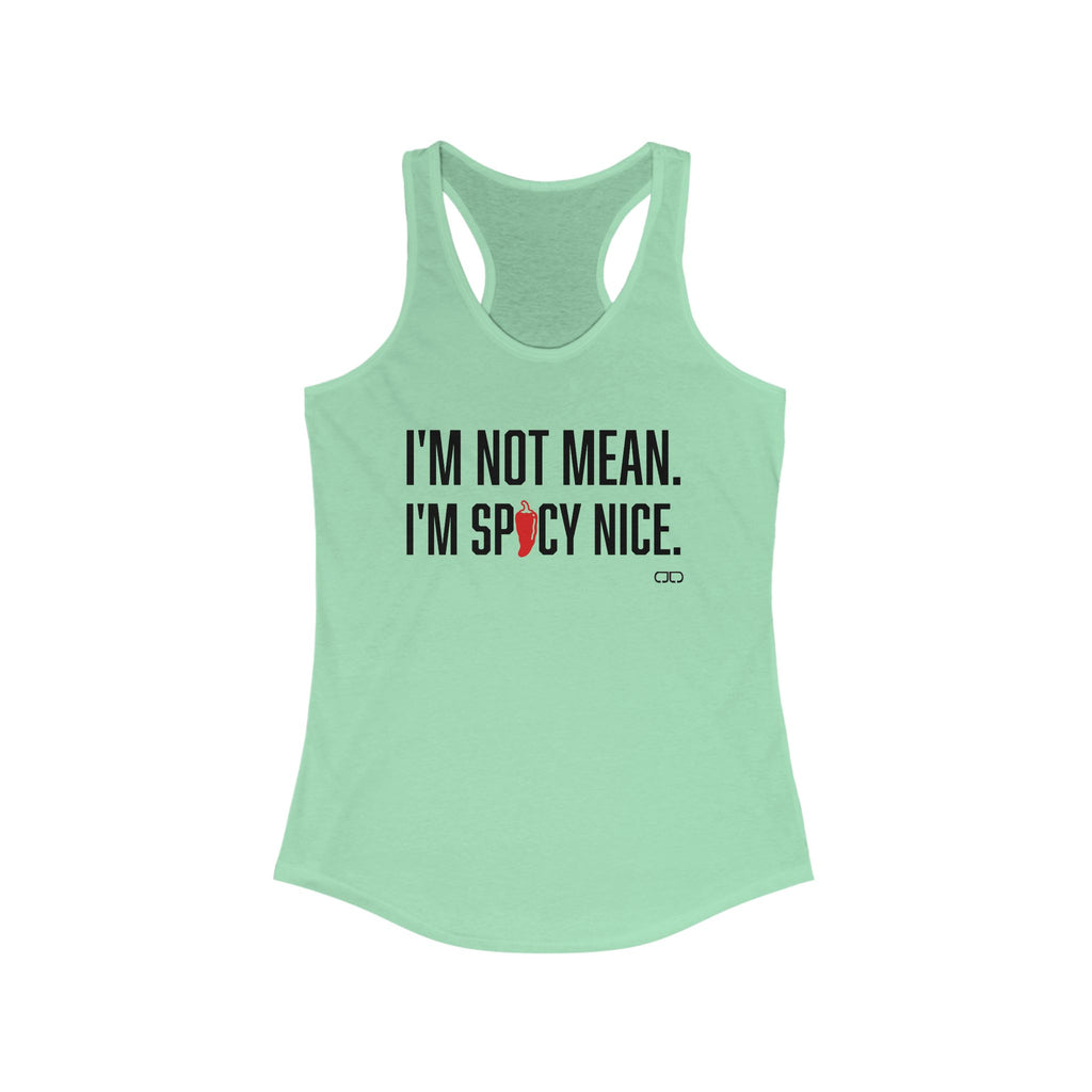 Spicy Nice Racerback Tank for Women, Funny Workout Top, Casual Summer Wear, Gift for Friends, Women's Fitness Apparel