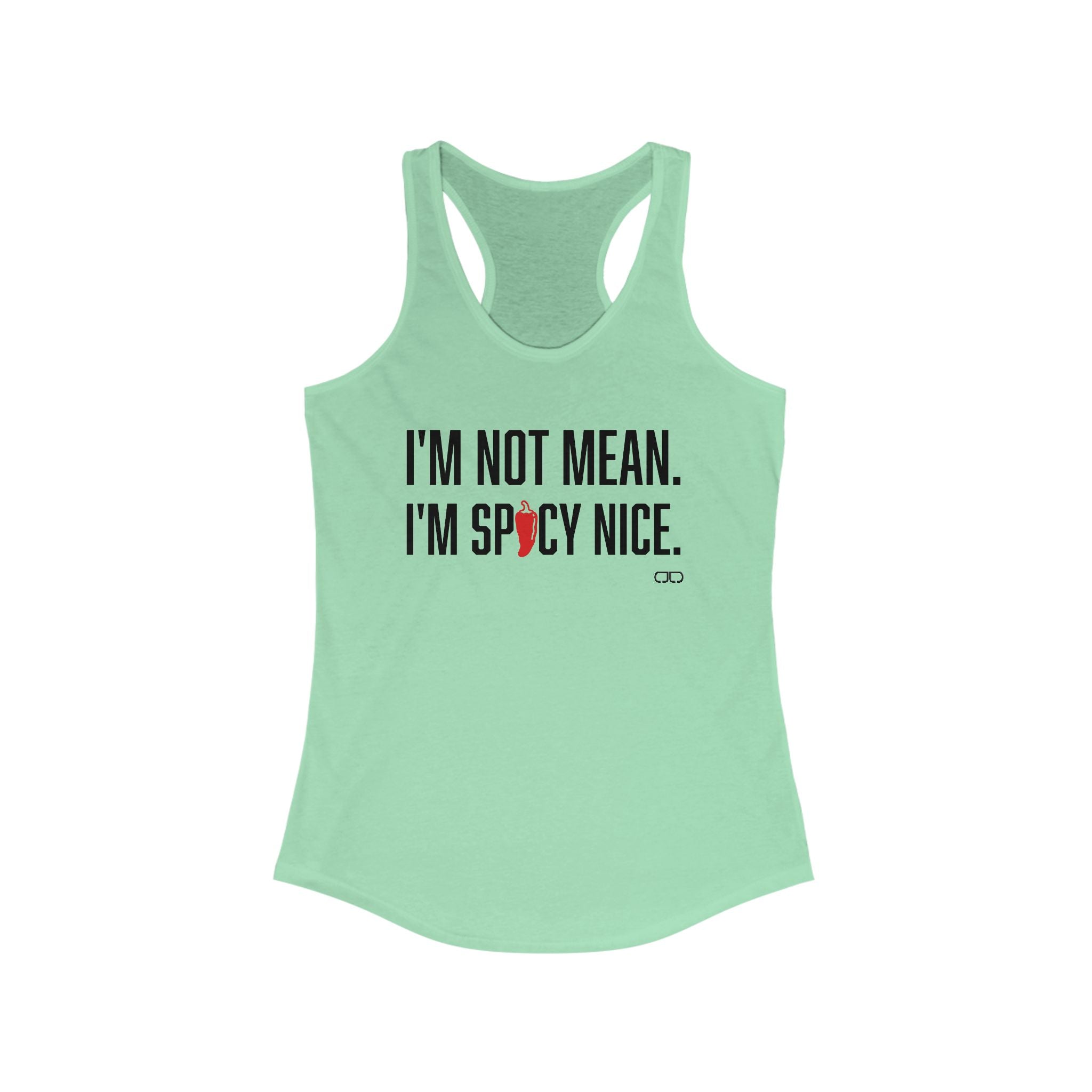 Spicy Nice Racerback Tank for Women, Funny Workout Top, Casual Summer Wear, Gift for Friends, Women's Fitness Apparel