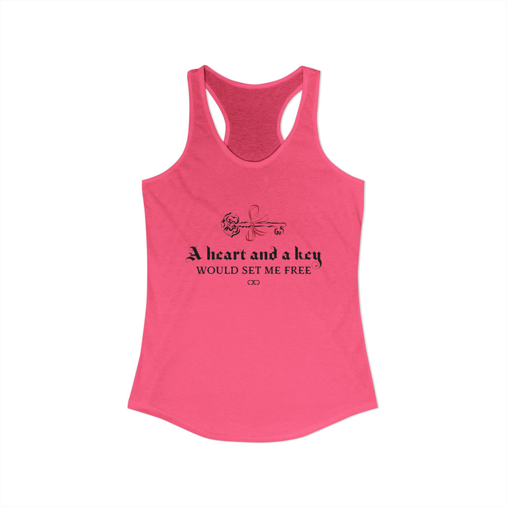 A Heart and Key Would Set Me Free Women's Racerback Tank