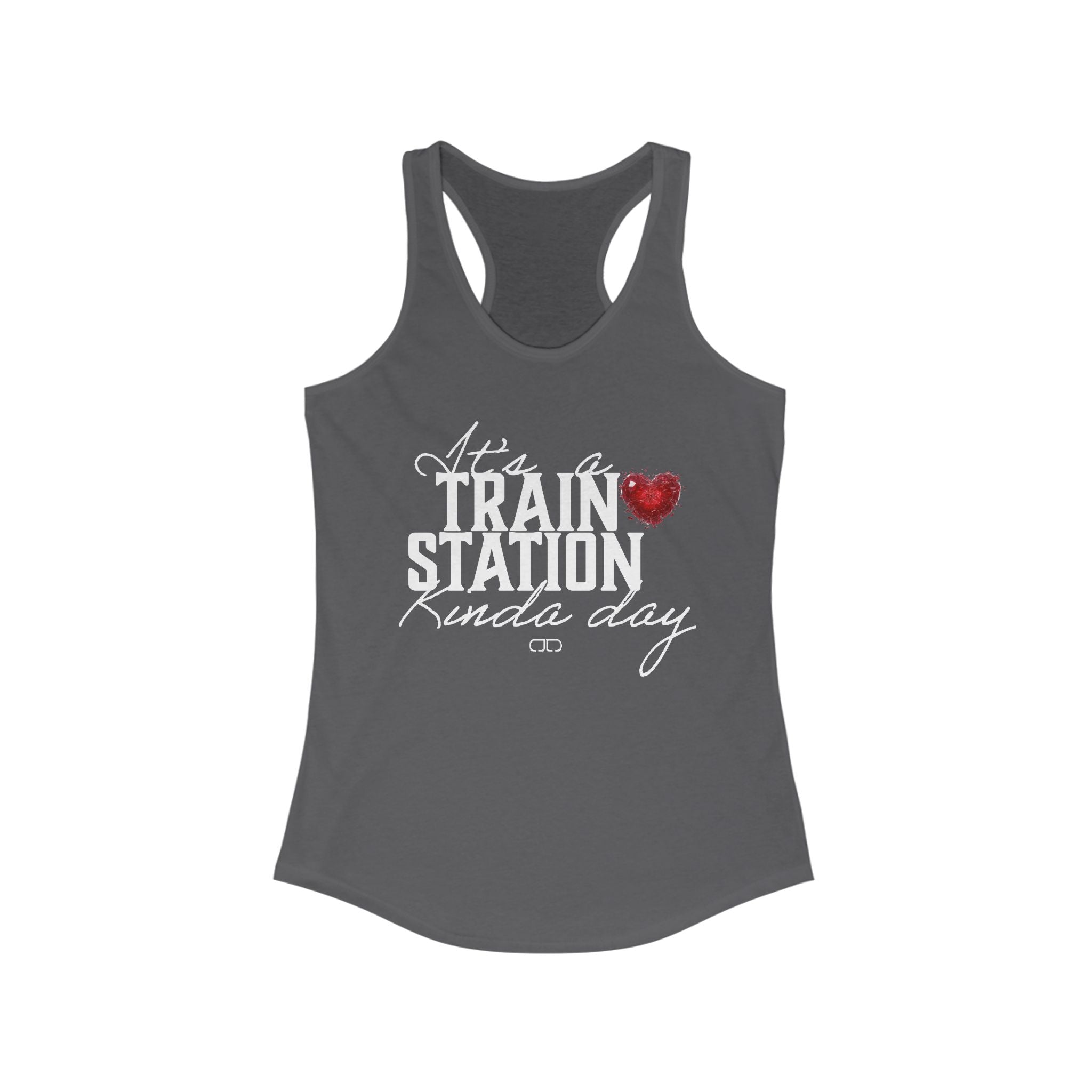 Train Station Heart Racerback Tank - Perfect for Summer, Workout, Gifts, Travel, Casual Wear