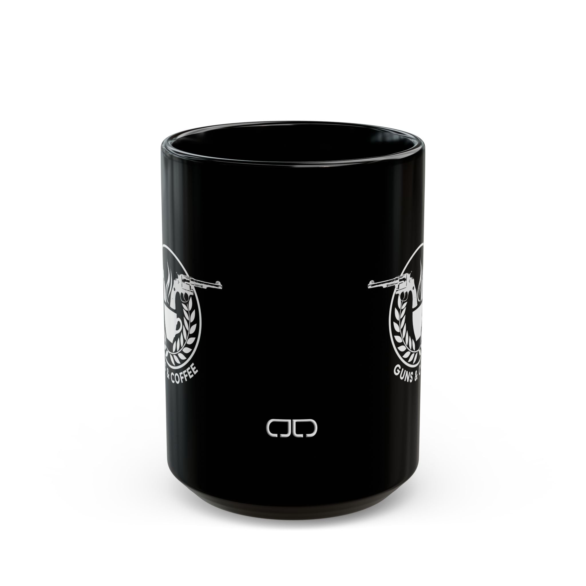 Guns & Coffee Black Ceramic Mug — 11oz/15oz