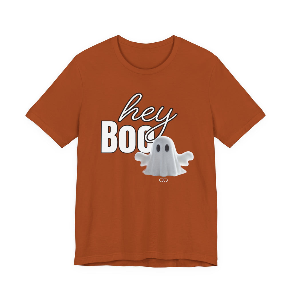 Hey Boo Ghost Tee - Unisex Halloween T-Shirt, Fall Apparel, Spooky Season Wear, Ghost Lover Gift, Casual Halloween Outfit