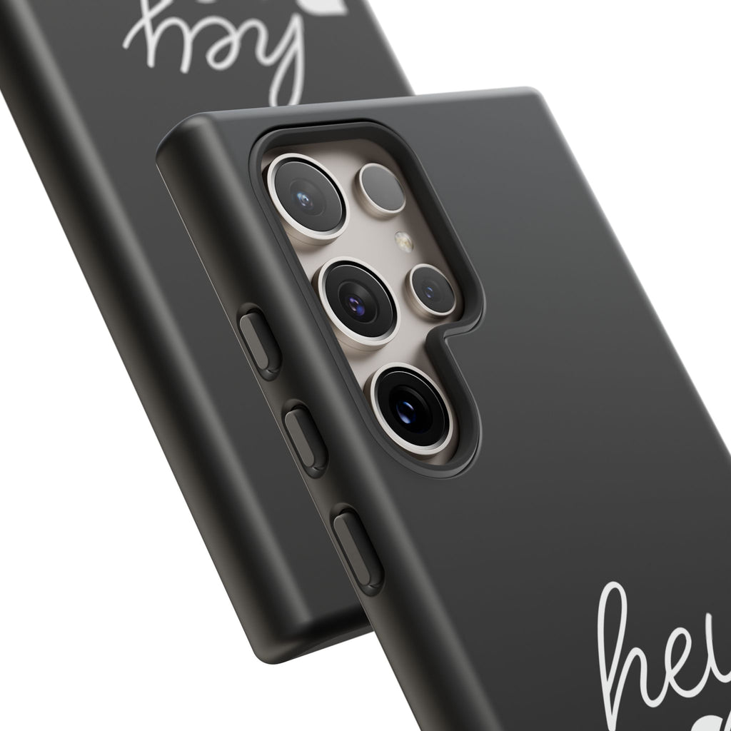 Hey Boo Tough Case, Ghost-Themed Phone Case, Cute Halloween Accessory, Spooky Gift for Friends, Tech Halloween Decor