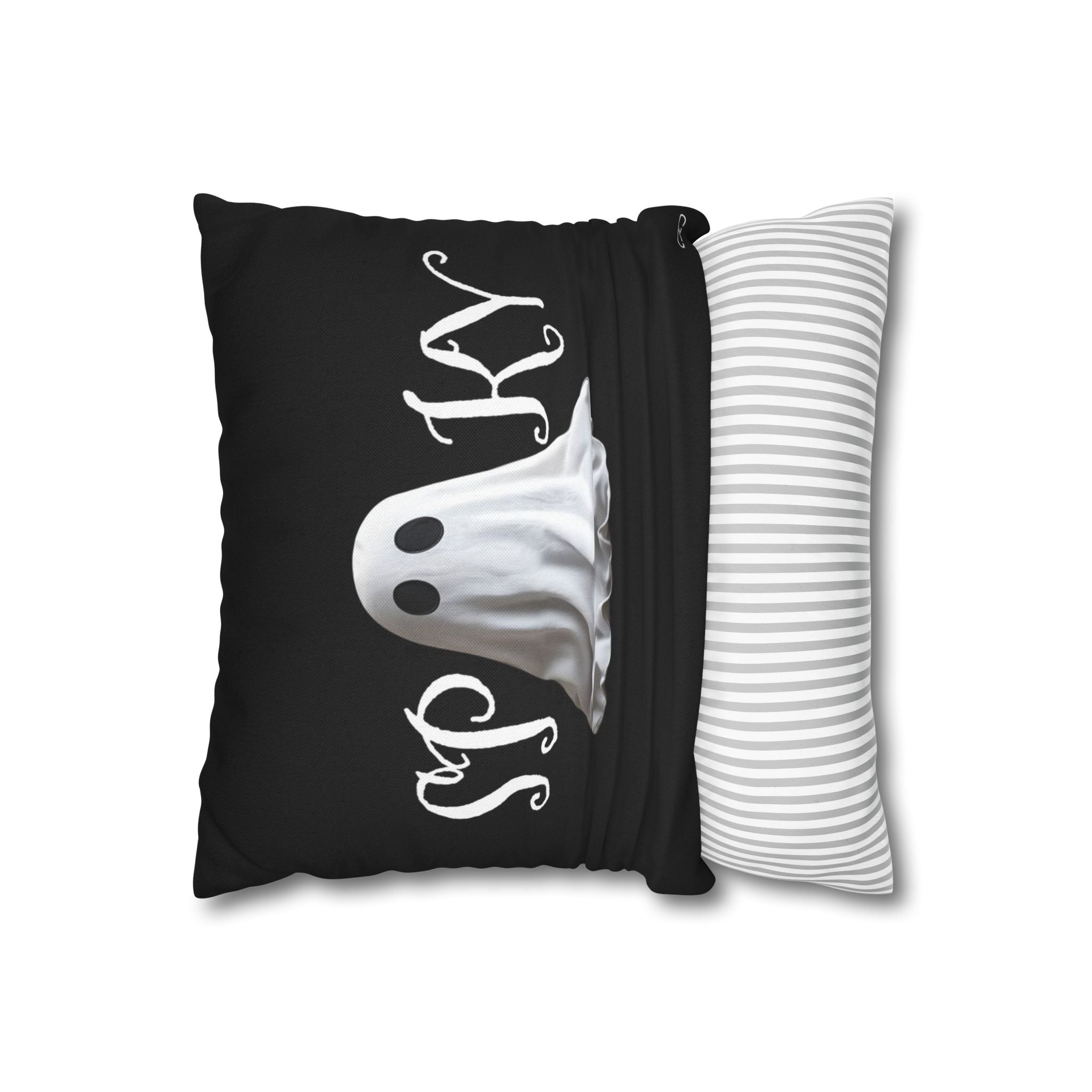 Spooky Ghost Pillowcase, Haunted Home Decor, Halloween Decoration, Cozy Throw Pillow, Ghostly Accent Cushion, Gift for Spooky Lovers