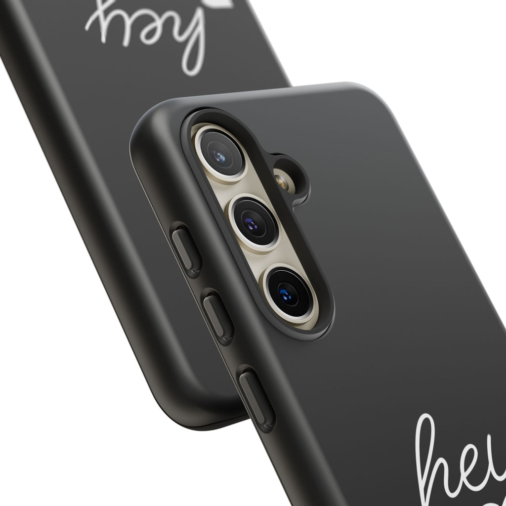 Hey Boo Tough Case, Ghost-Themed Phone Case, Cute Halloween Accessory, Spooky Gift for Friends, Tech Halloween Decor