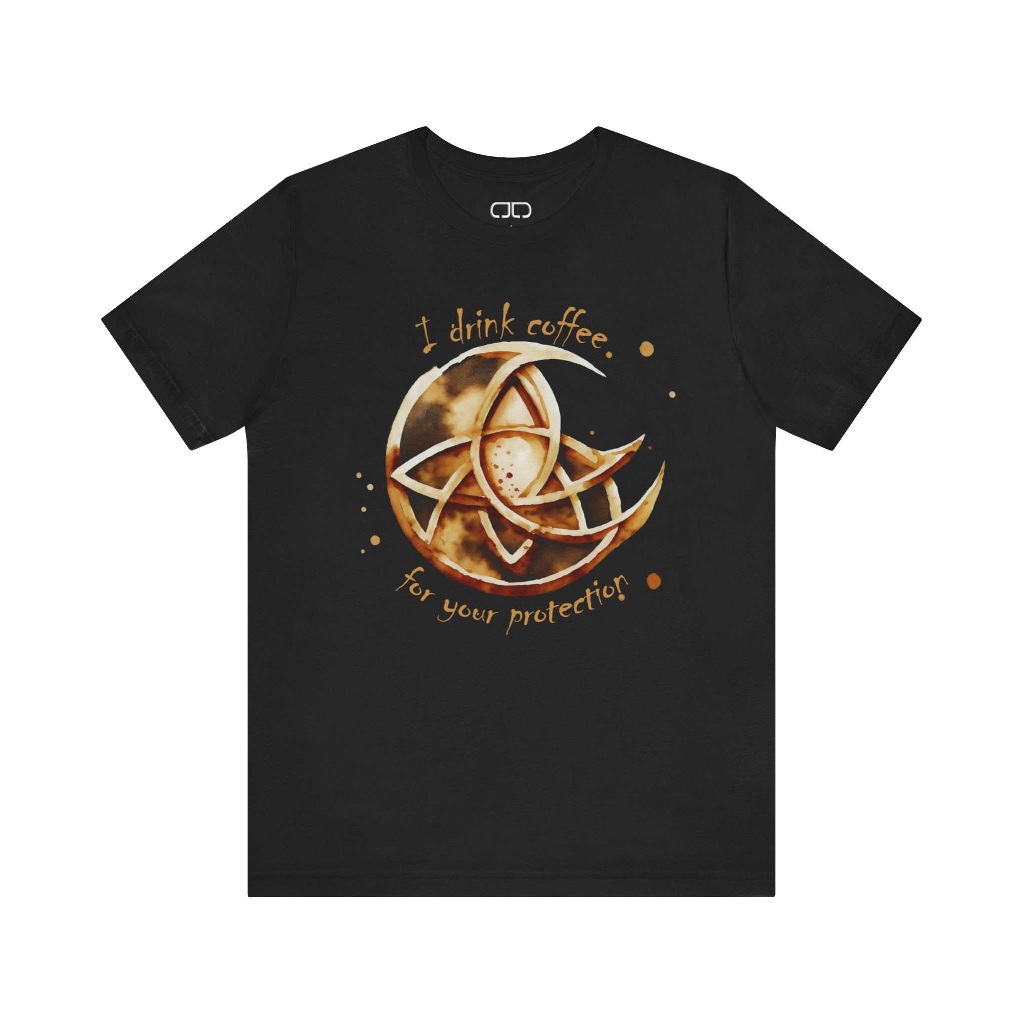 Coffee Protection Tee, Unisex Graphic Tee, Witchy Shirt, Celestial Clothing, Unique Gift for Coffee Lovers