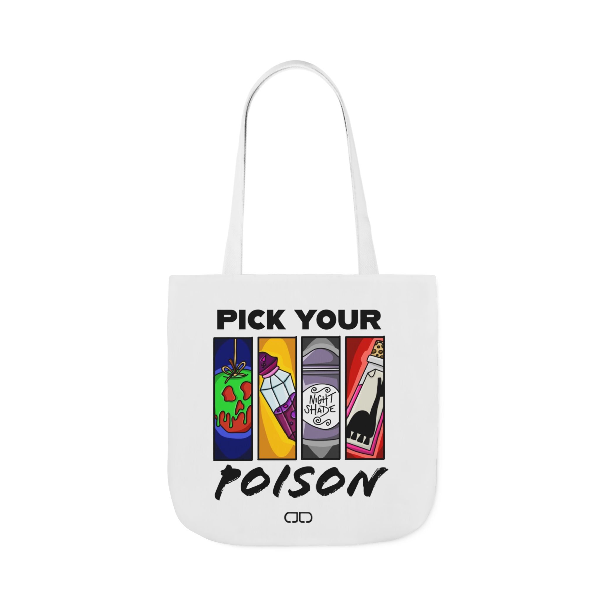 Pick Your Poison Tote Bag, Colorful Canvas Shopper, Fun Bag for Parties, Gifts for Friends, Reusable Grocery Tote