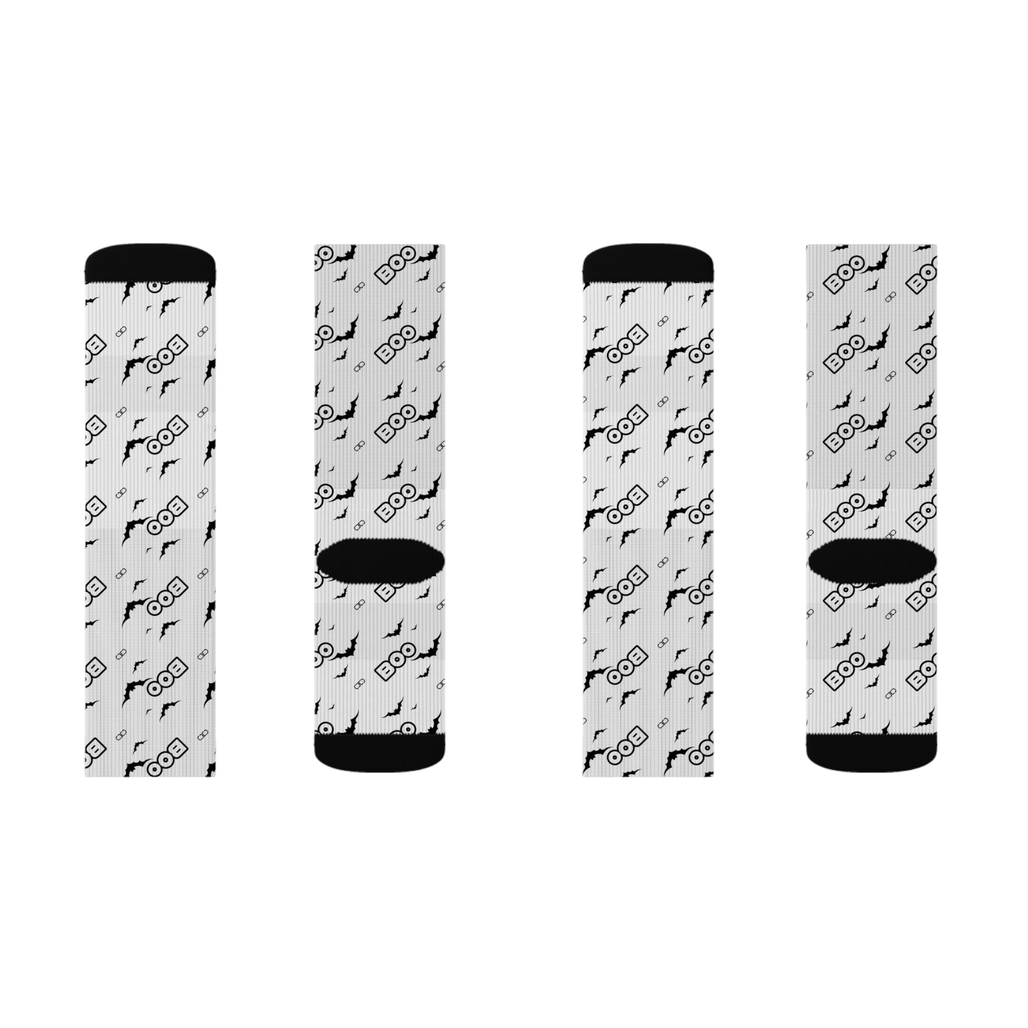 BOO Spooky Halloween Socks, Fun Novelty Socks, Boo Socks for Fall, Customizable Sublimation Socks, Unique Gift Idea