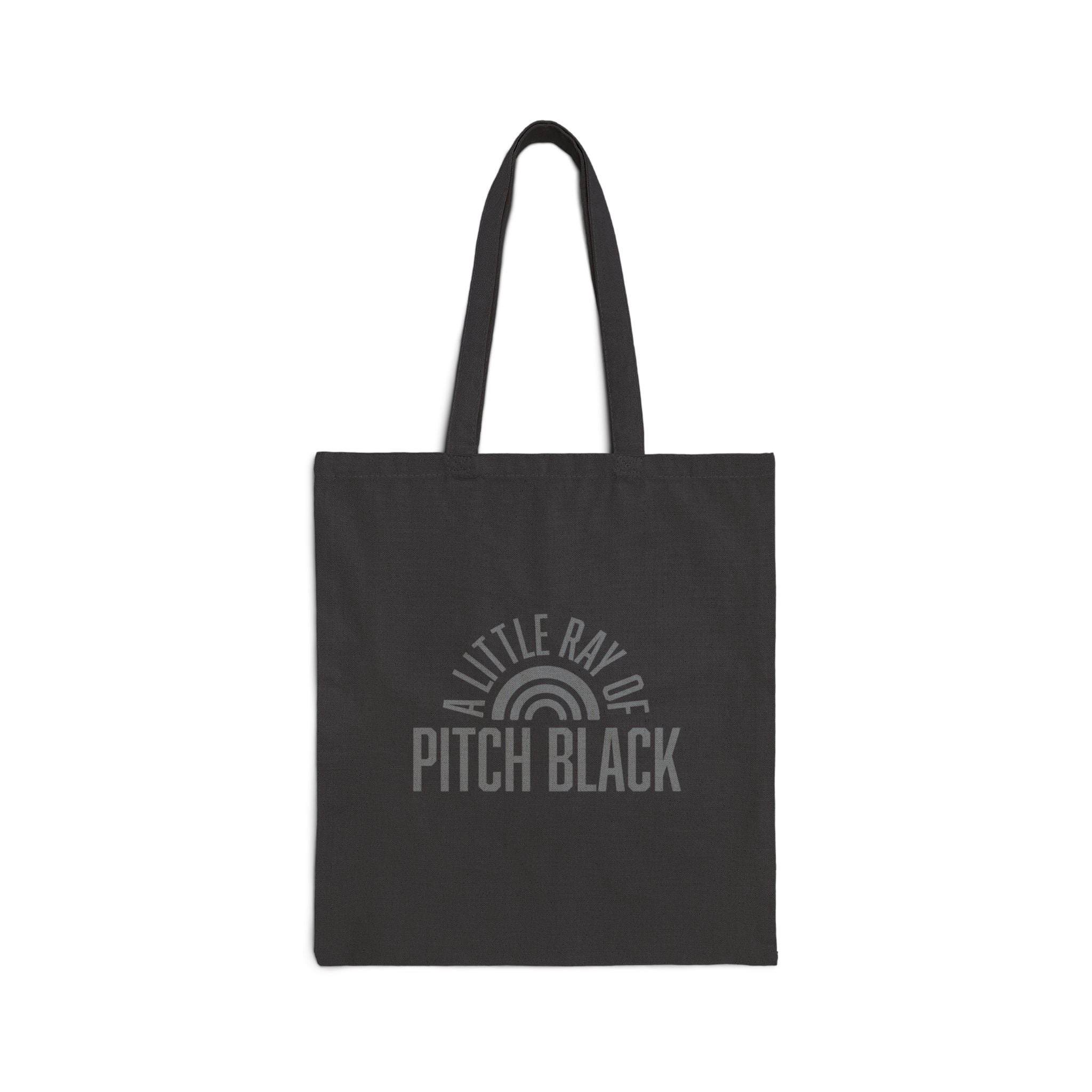 Little Ray of Pitch Black Monochrome Cotton Canvas Tote Bag - Eco-Friendly, Minimalist Shopping Bag, Everyday Use, Stylish Tote