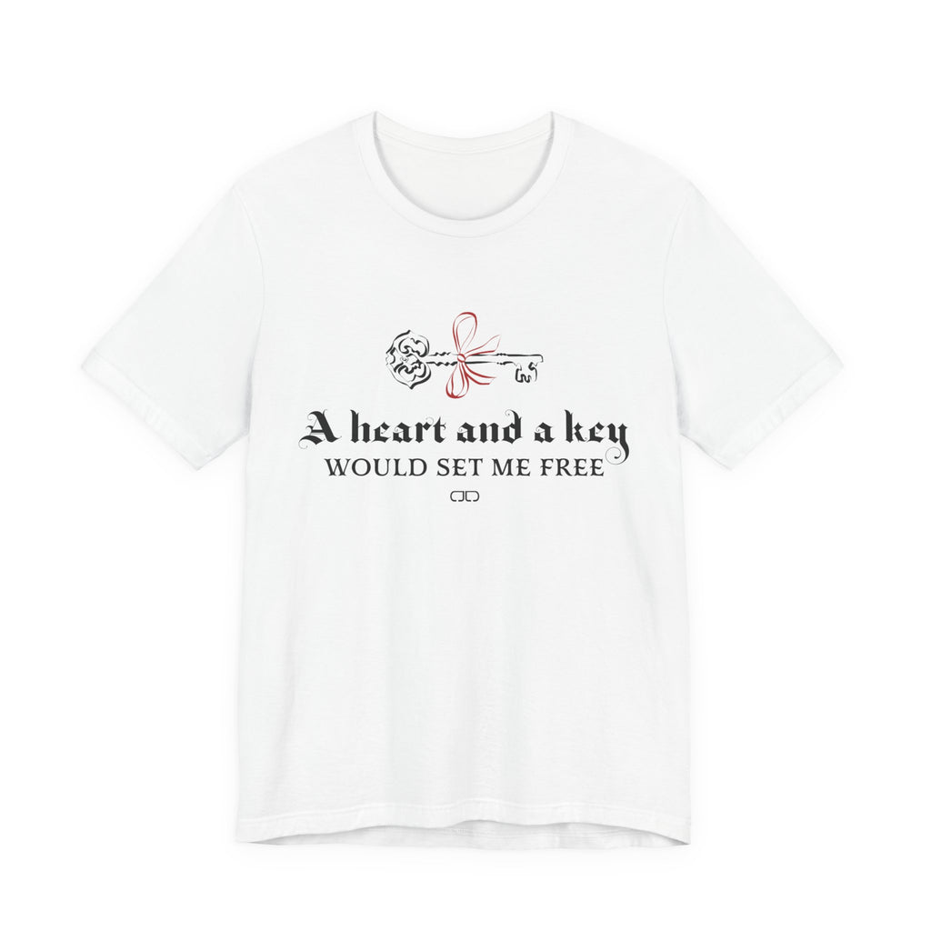 Heart and a Key Tee — "A heart and a key would set me free" Romantic Graphic T-Shirt