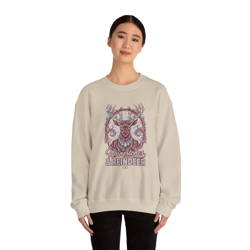 Rhinestones & Reindeer Crewneck Sweatshirt