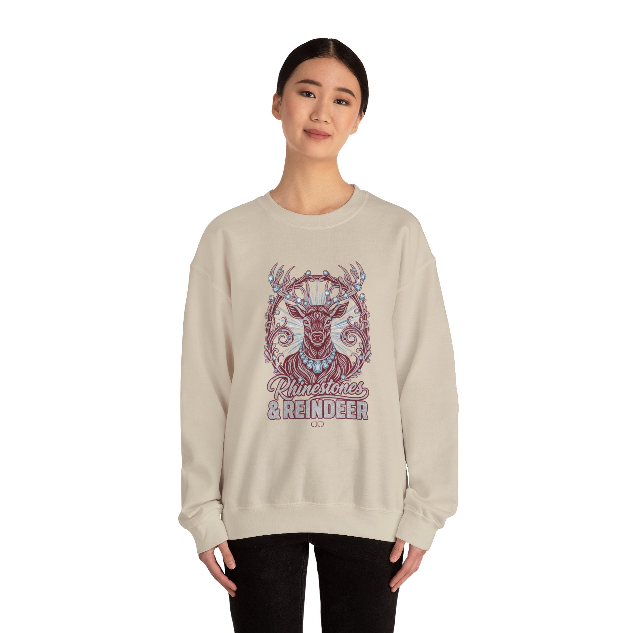 Rhinestones & Reindeer Crewneck Sweatshirt