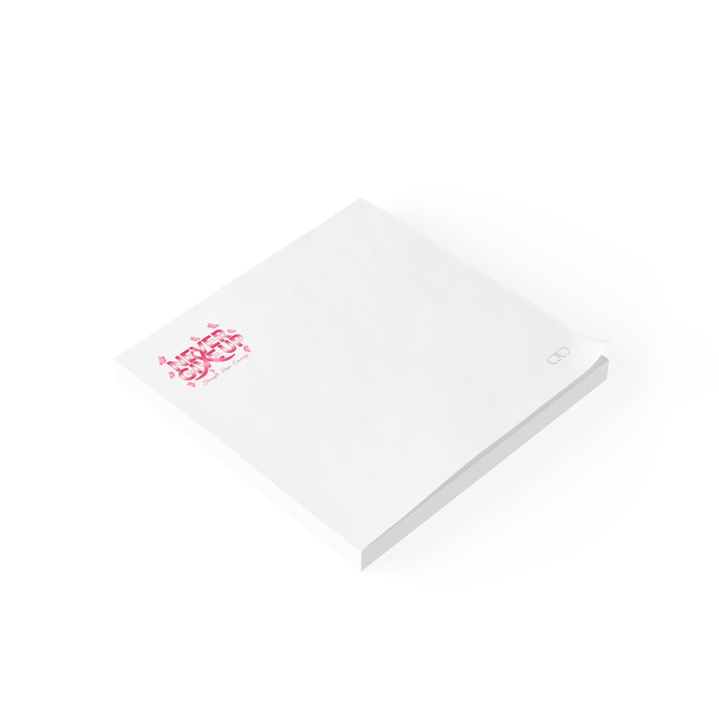 Never Give Up! Chic Pink Floral Post-it® Note Pads for Home or Office, Sticky Notes for Planners, Gifts for Her, Organization Essentials, CuteStationery