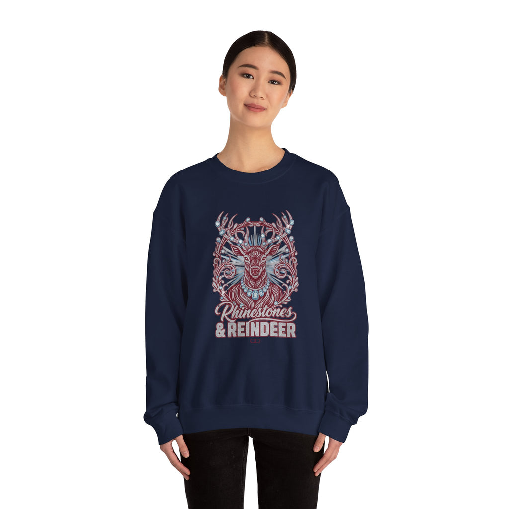 Rhinestones & Reindeer Crewneck Sweatshirt