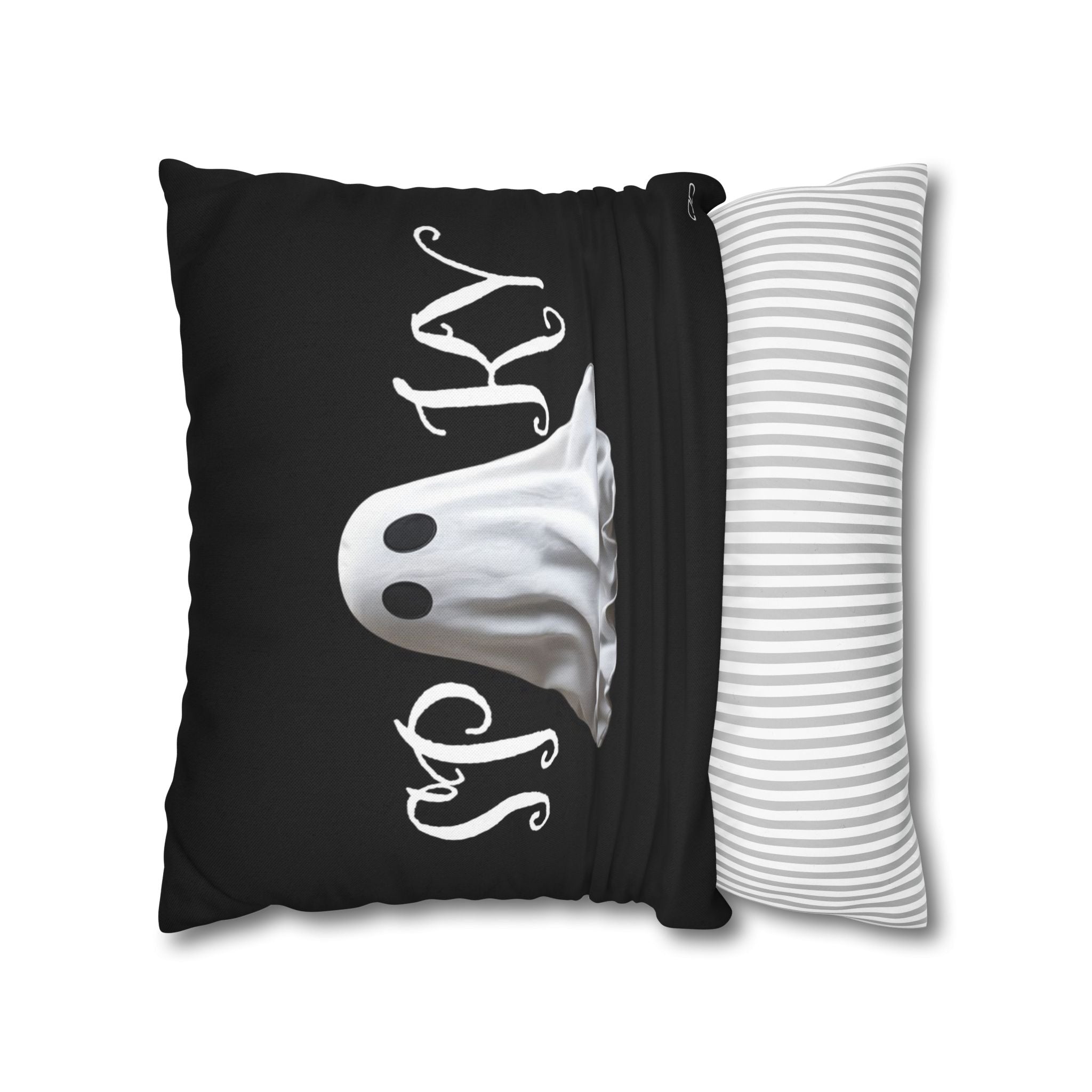 Spooky Ghost Pillowcase, Haunted Home Decor, Halloween Decoration, Cozy Throw Pillow, Ghostly Accent Cushion, Gift for Spooky Lovers